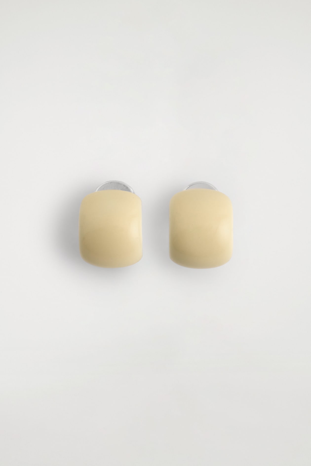 MINI HALF-HOOP EARRINGS — BUTTER YELLOW