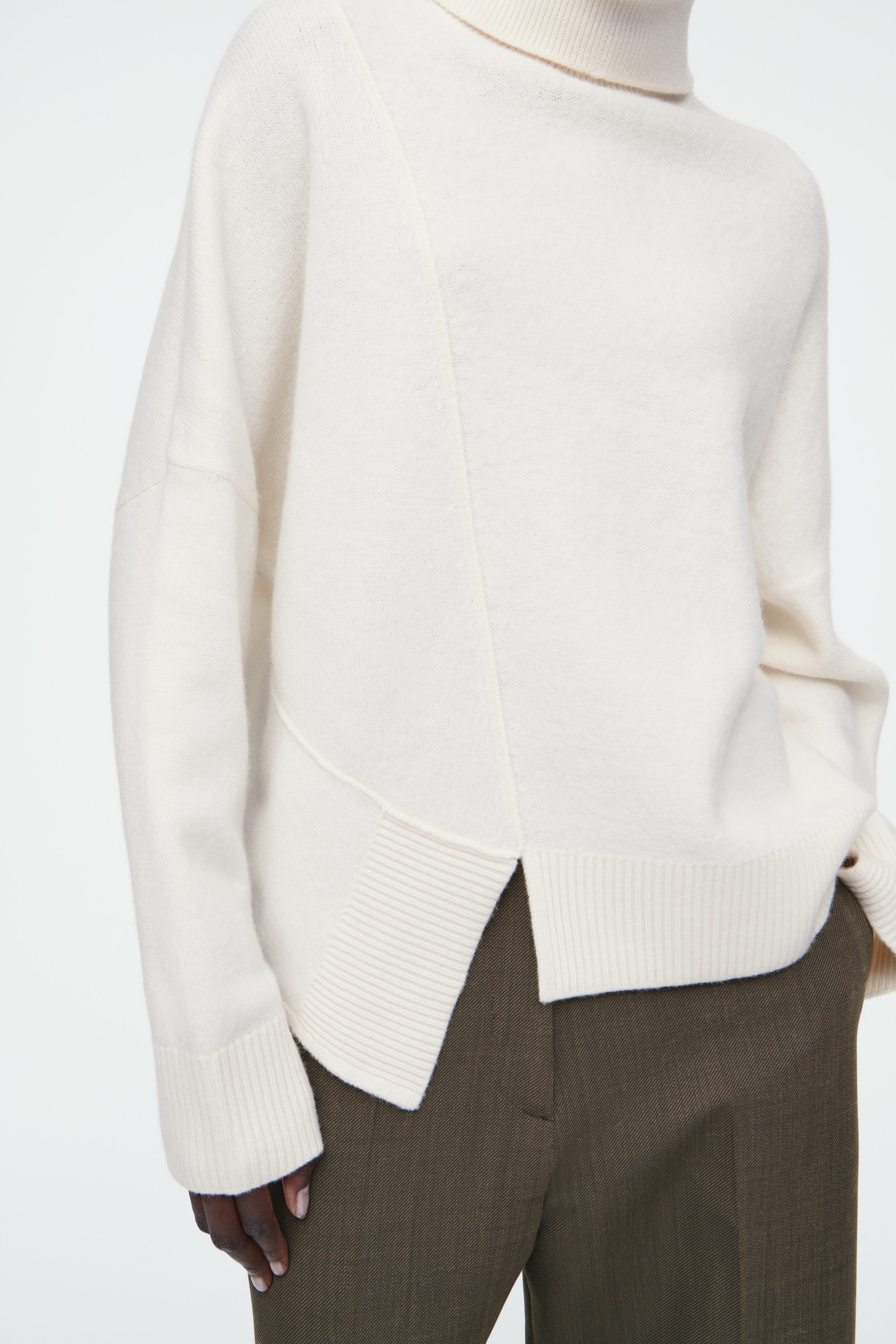 ASYMMETRIC MERINO WOOL JUMPER