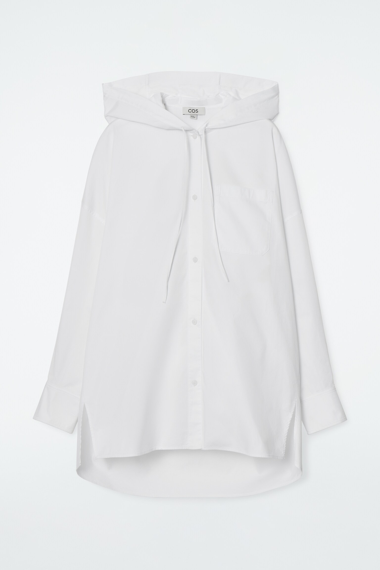 OVERSIZED-HEMD MIT KAPUZE - WEISS - 1