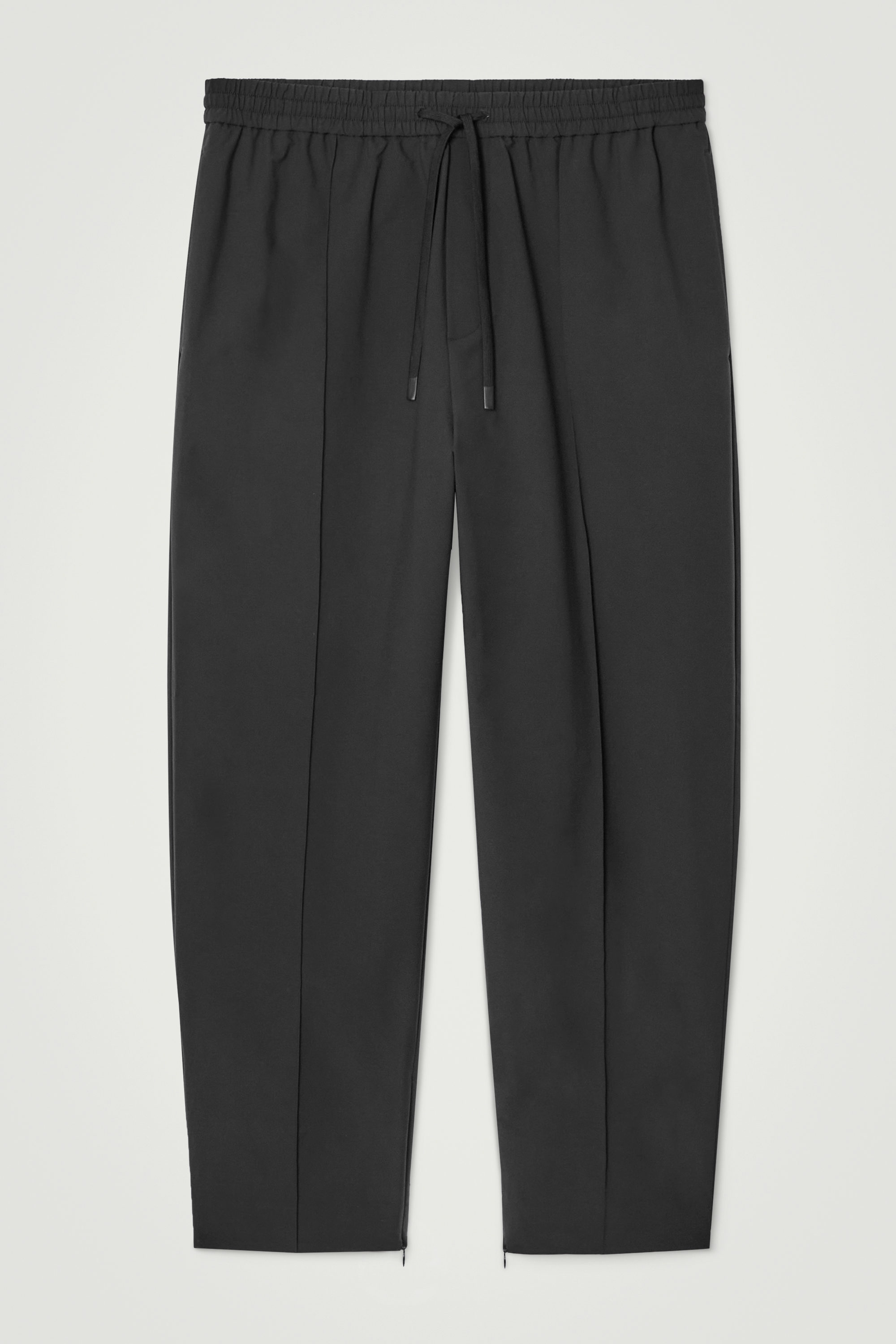 PINTUCKED TAPERED TRACK PANTS - BLACK | COS
