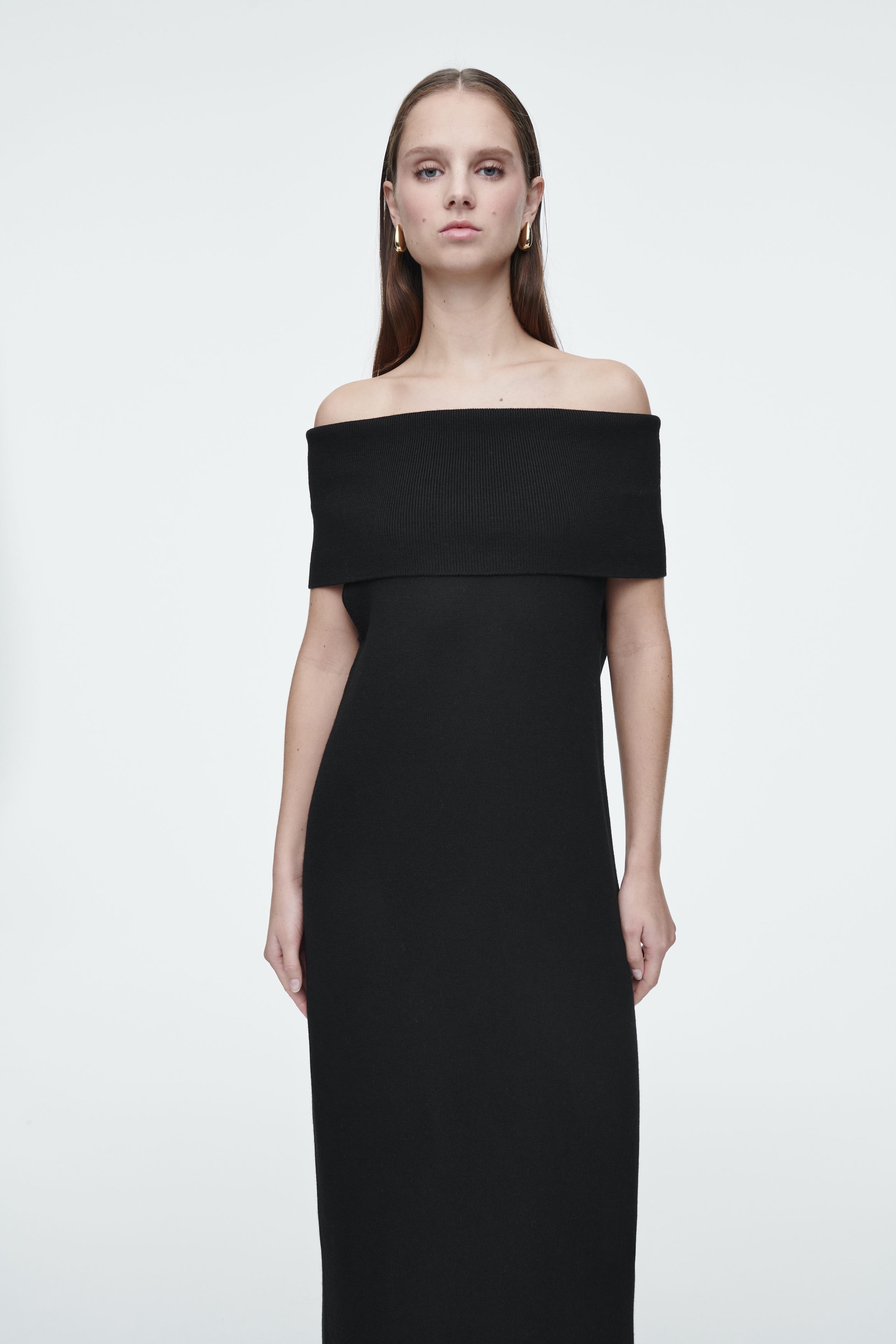 MERINO WOOL BARDOT DRESS