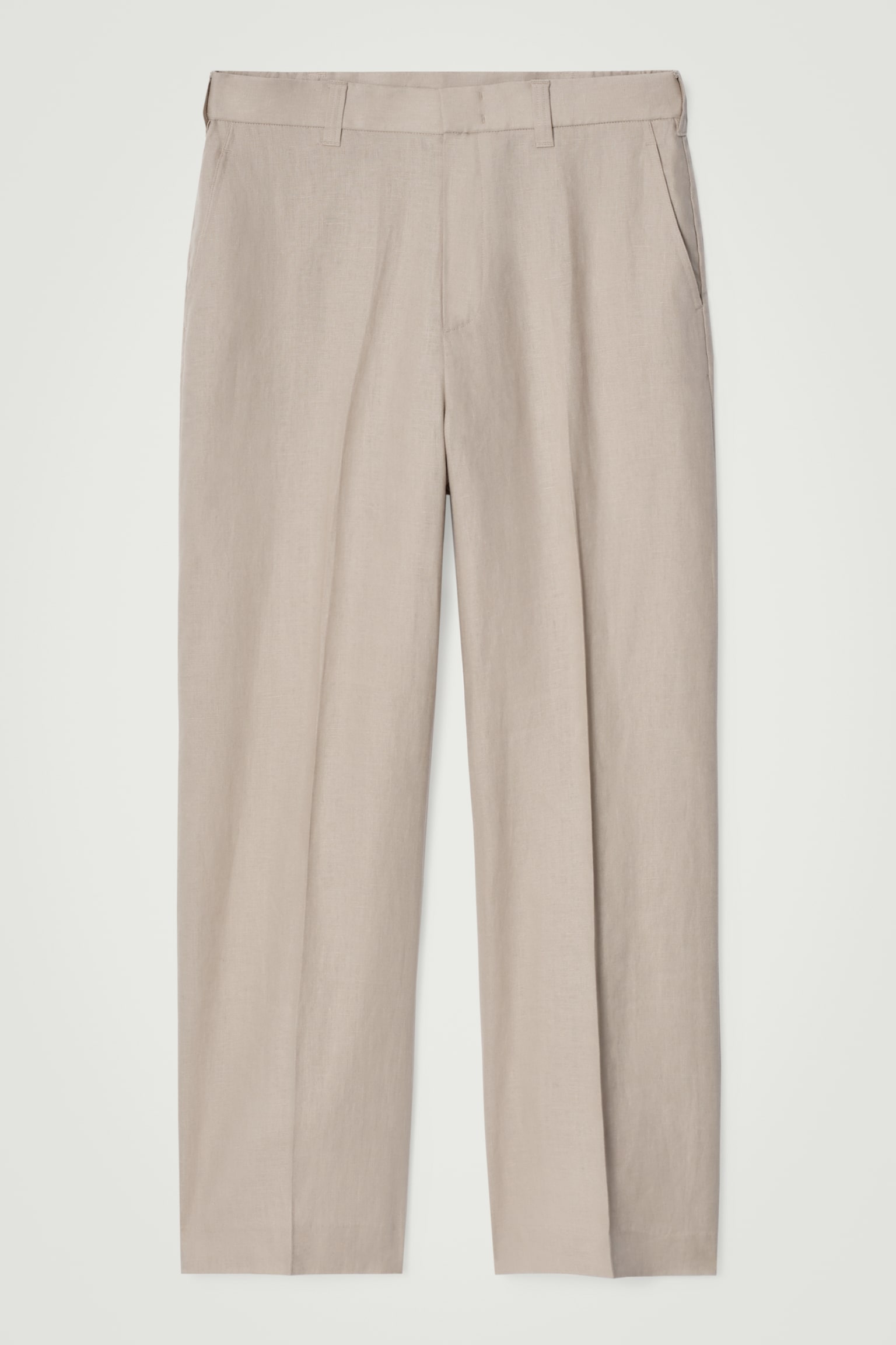 PANTALON LARGE ET FLUIDE EN LIN - TAUPE/NOIR - 2