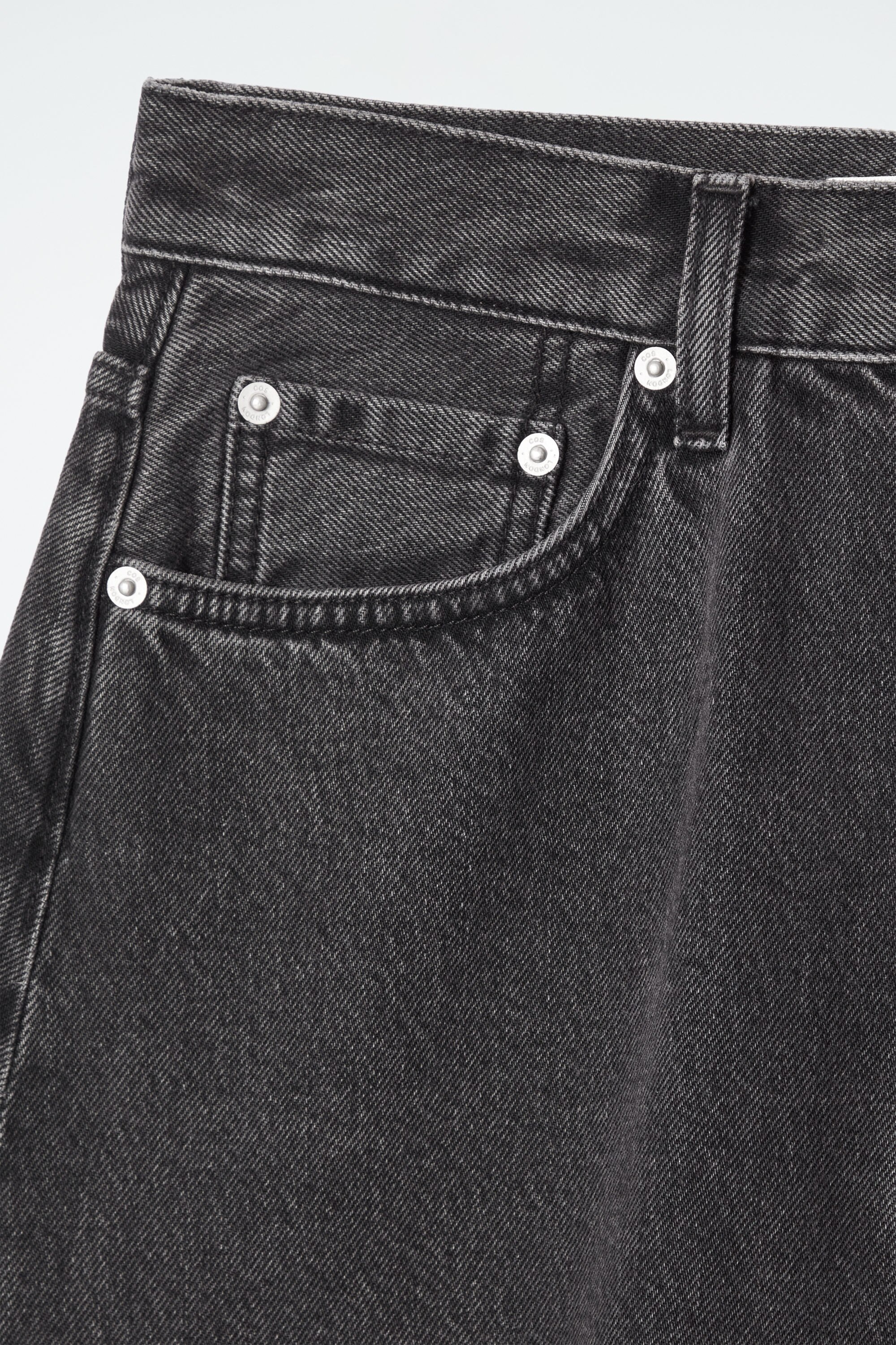 A-LINE DENIM MIDI SKIRT - BLACK | COS