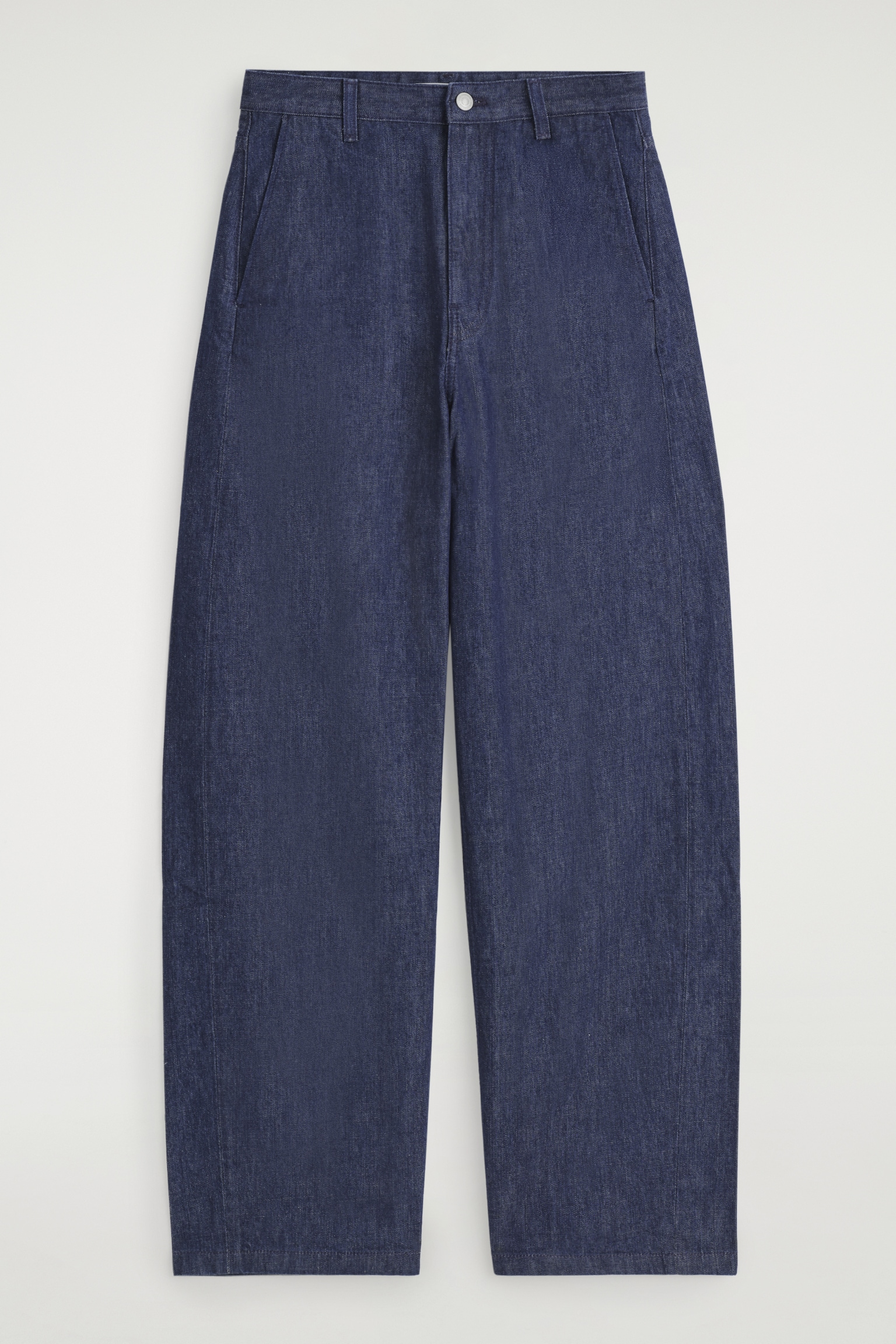 WIDE-LEG DENIM TROUSERS - DARK BLUE - 2