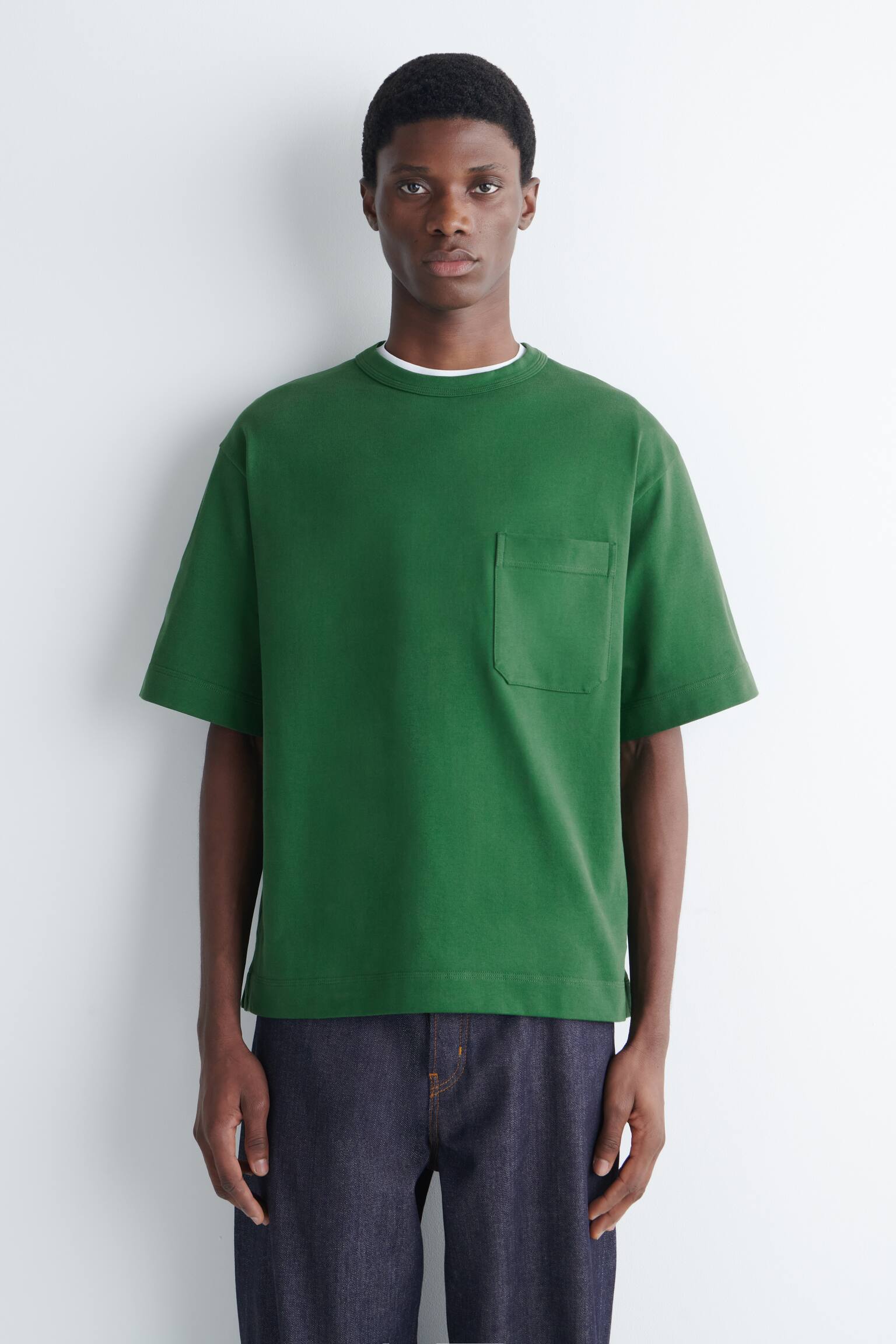 T-SHIRT OVERSIZE PESANTE - VERDE SCURO/BLU / BIANCO / RIGHE/BLU NAVY/NERO/KAKI / NERO / RIGHE/BIANCO - 1
