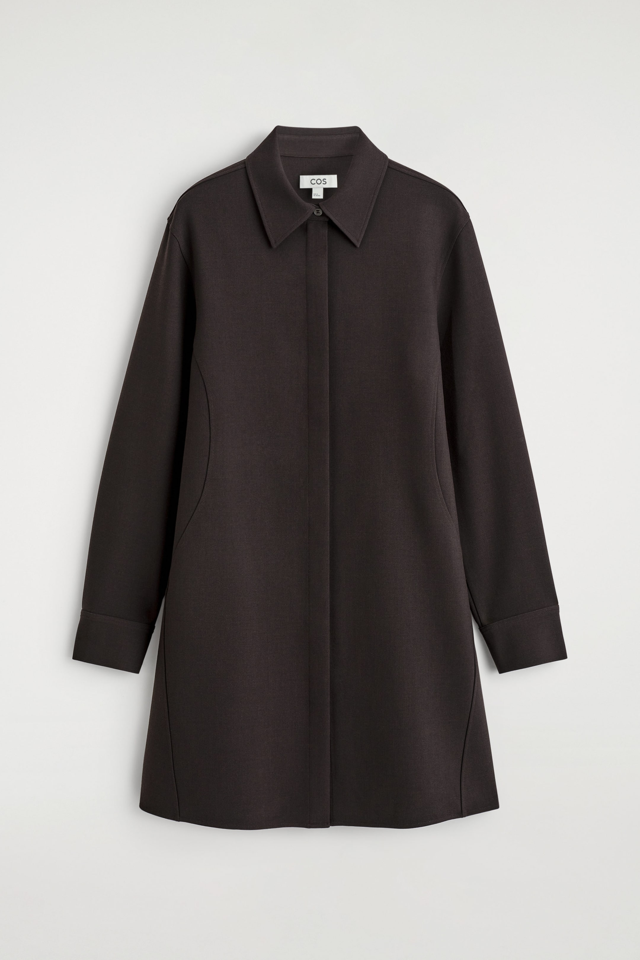 LONG-SLEEVED MINI SHIRT DRESS