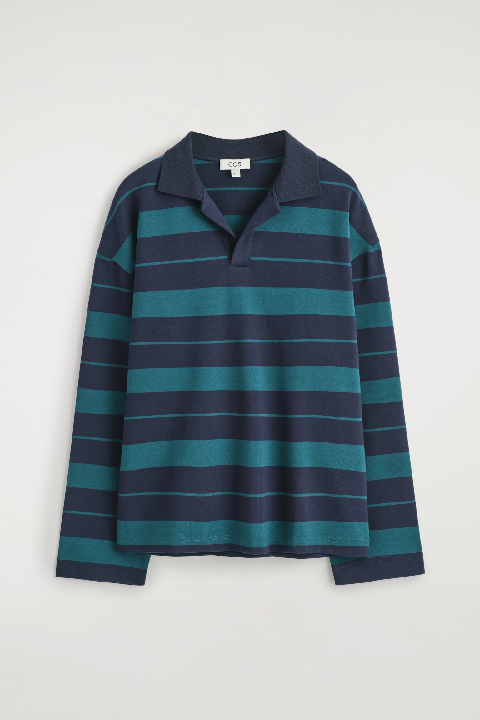 CHEMISE DE RUGBY OVERSIZE EN COTON RAYÉ - BLEU MARINE / TURQUOISE / RAYÉ - 2