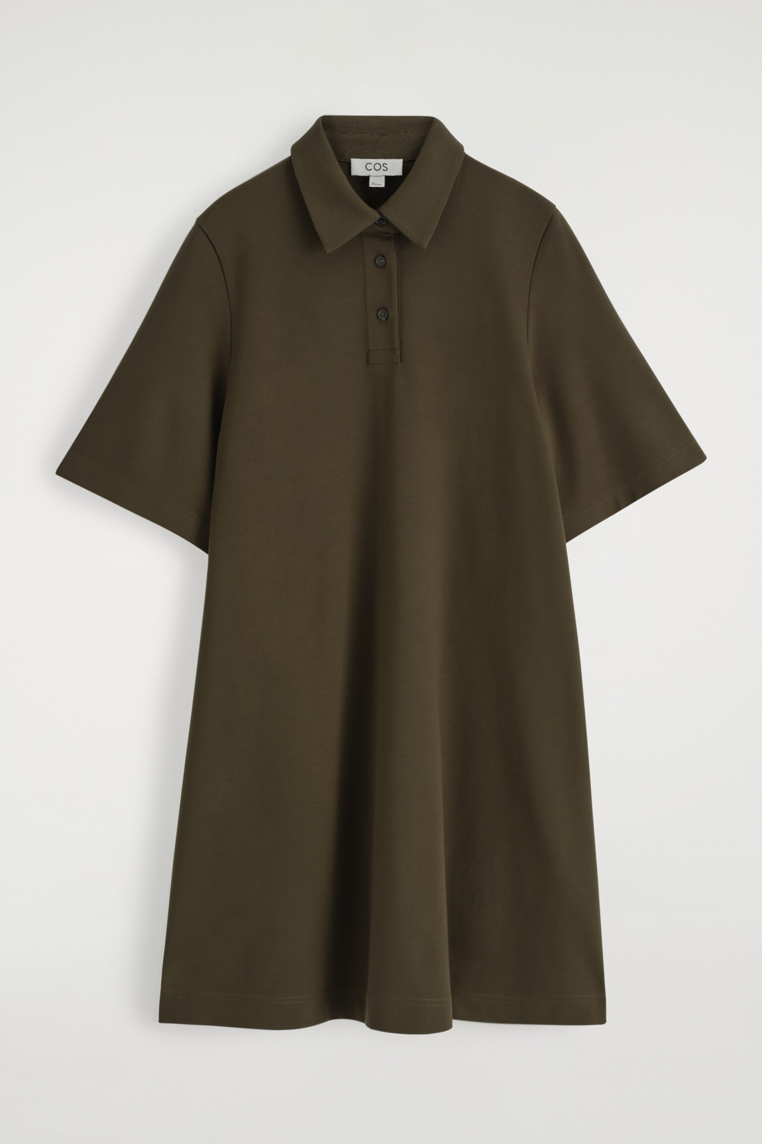 MINI ABITO IN STILE POLO IN JERSEY - KAKI SCURO/BLU NAVY - 2
