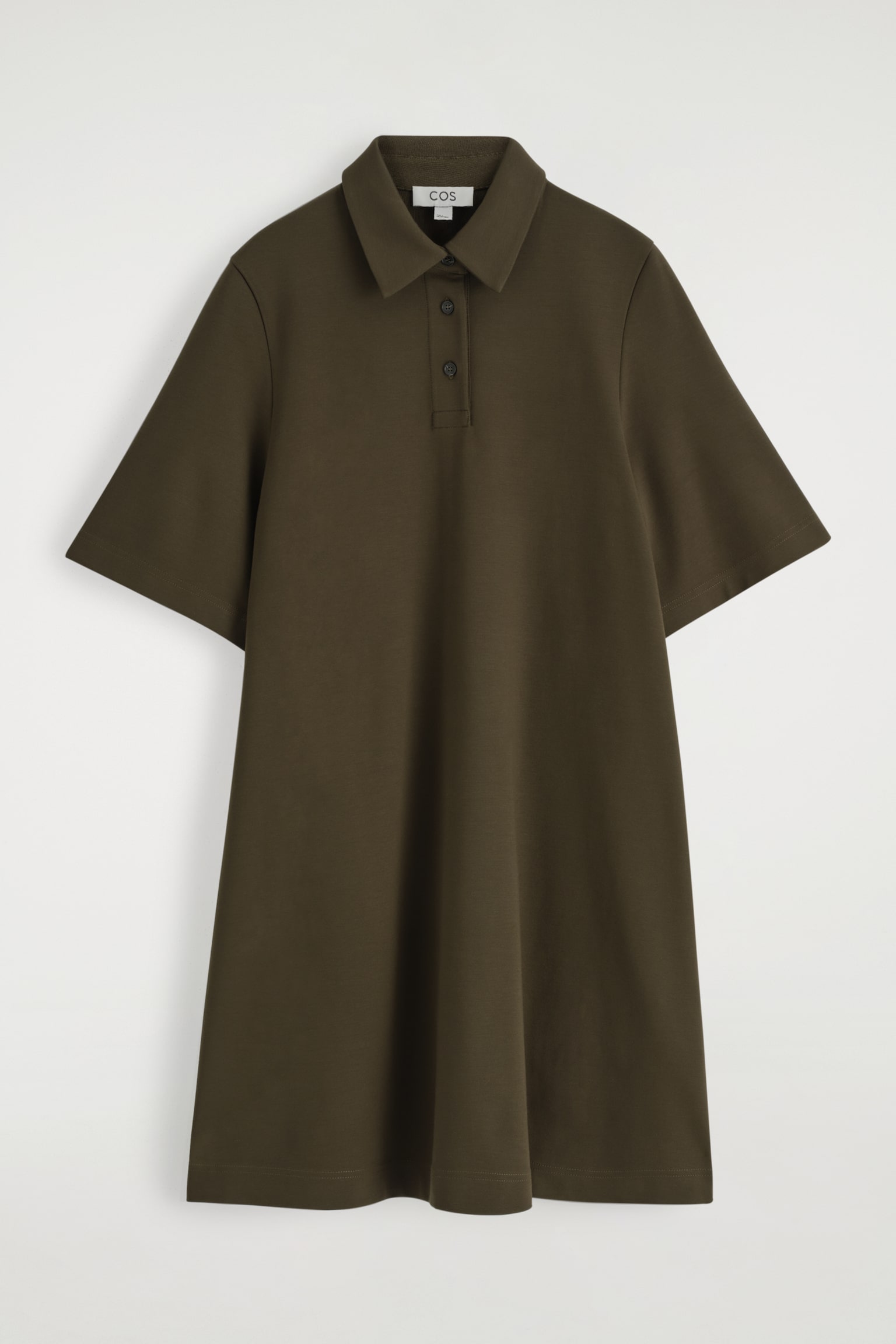 MINI ABITO IN STILE POLO IN JERSEY - KAKI SCURO/BLU NAVY - 2
