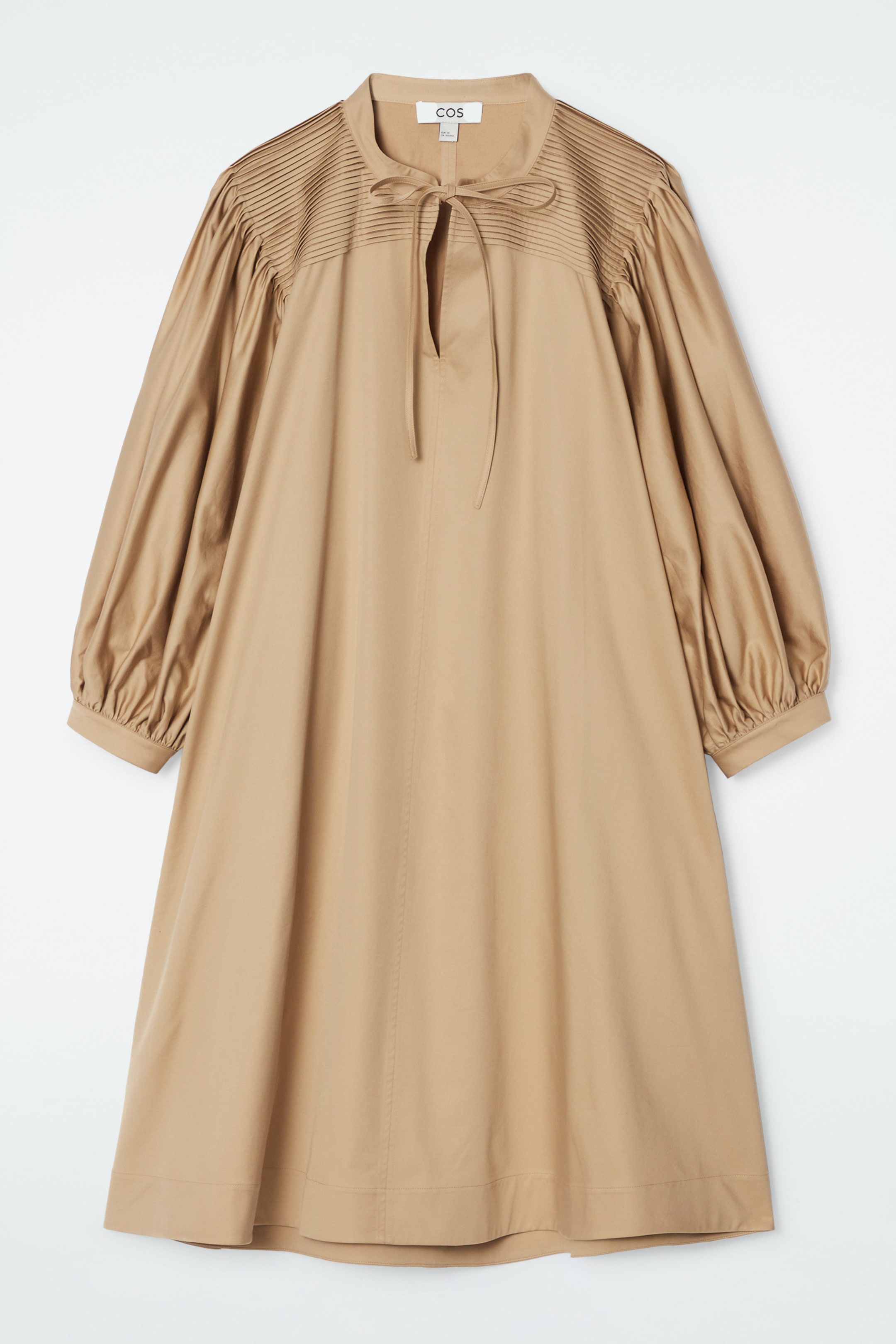 TIE-DETAIL PLEATED MINI DRESS