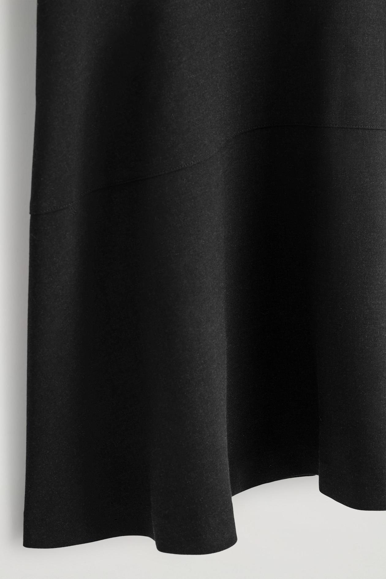 CURVED A-LINE MIDI SKIRT — DARK GREY