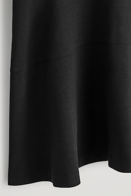 CURVED A-LINE MIDI SKIRT — DARK GREY 5