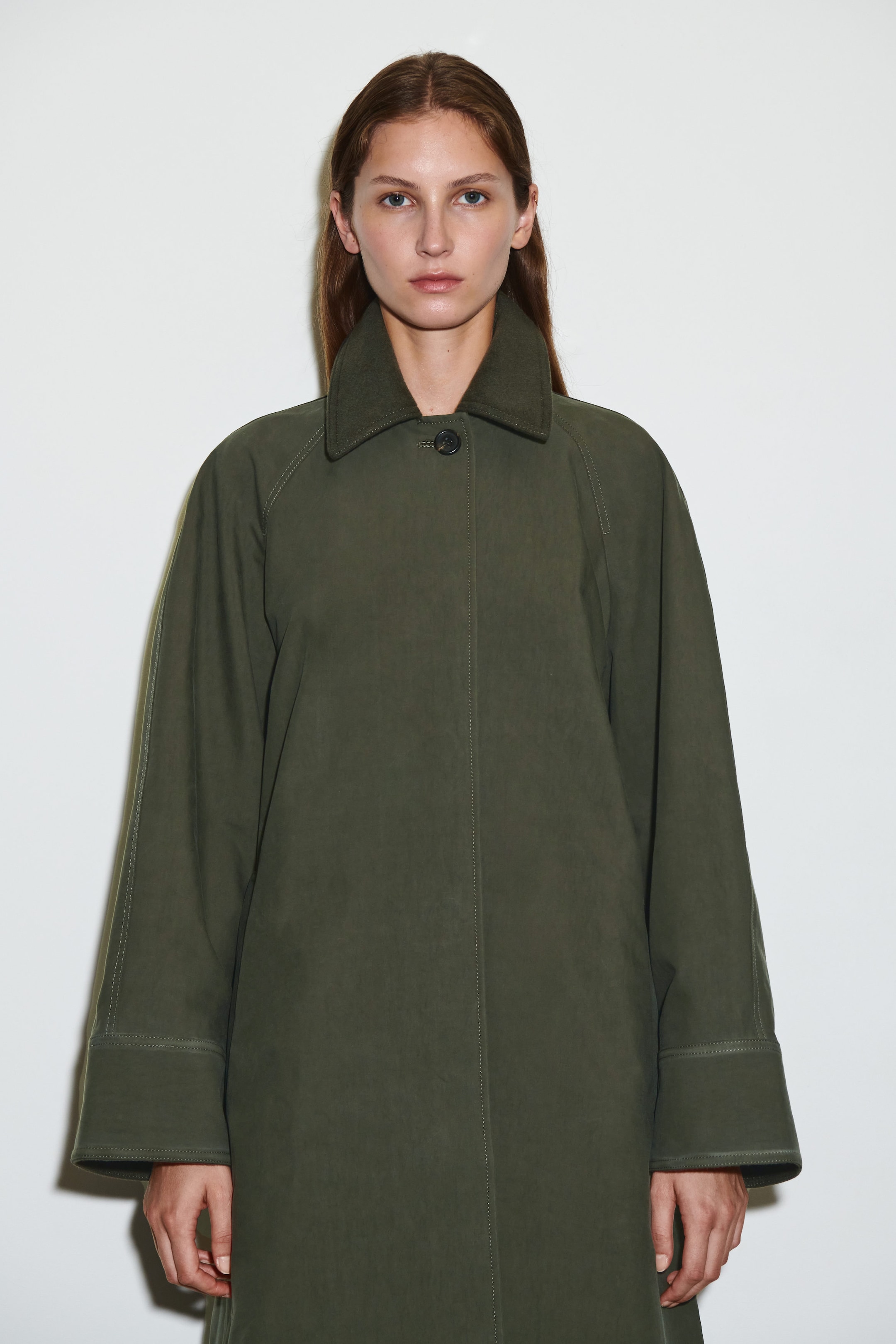 WOOL-TRIMMED CAR COAT