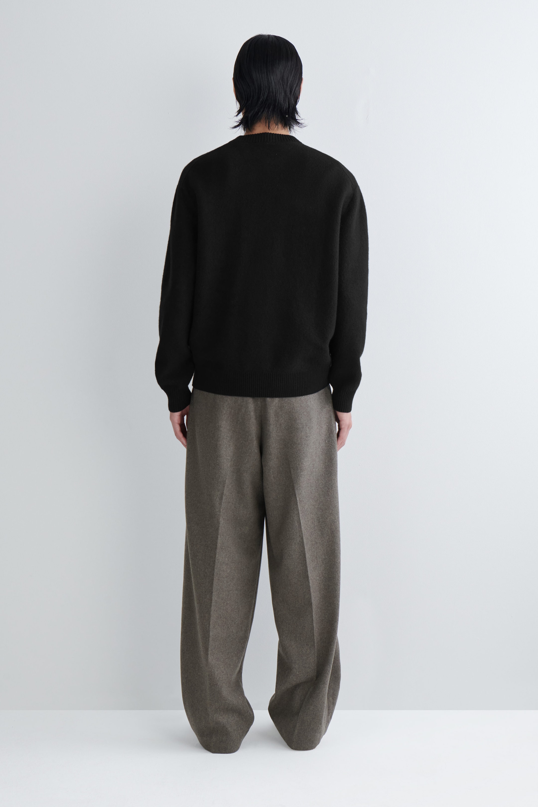 BOILED-WOOL CREW-NECK JUMPER