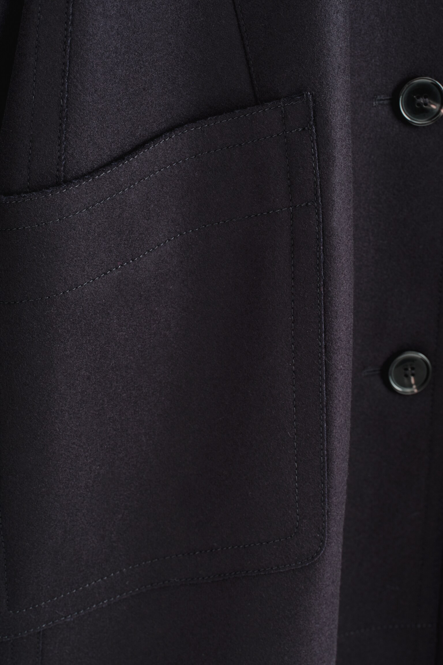 PARDESSUS LARGE EN LAINE - BLEU MARINE - 3