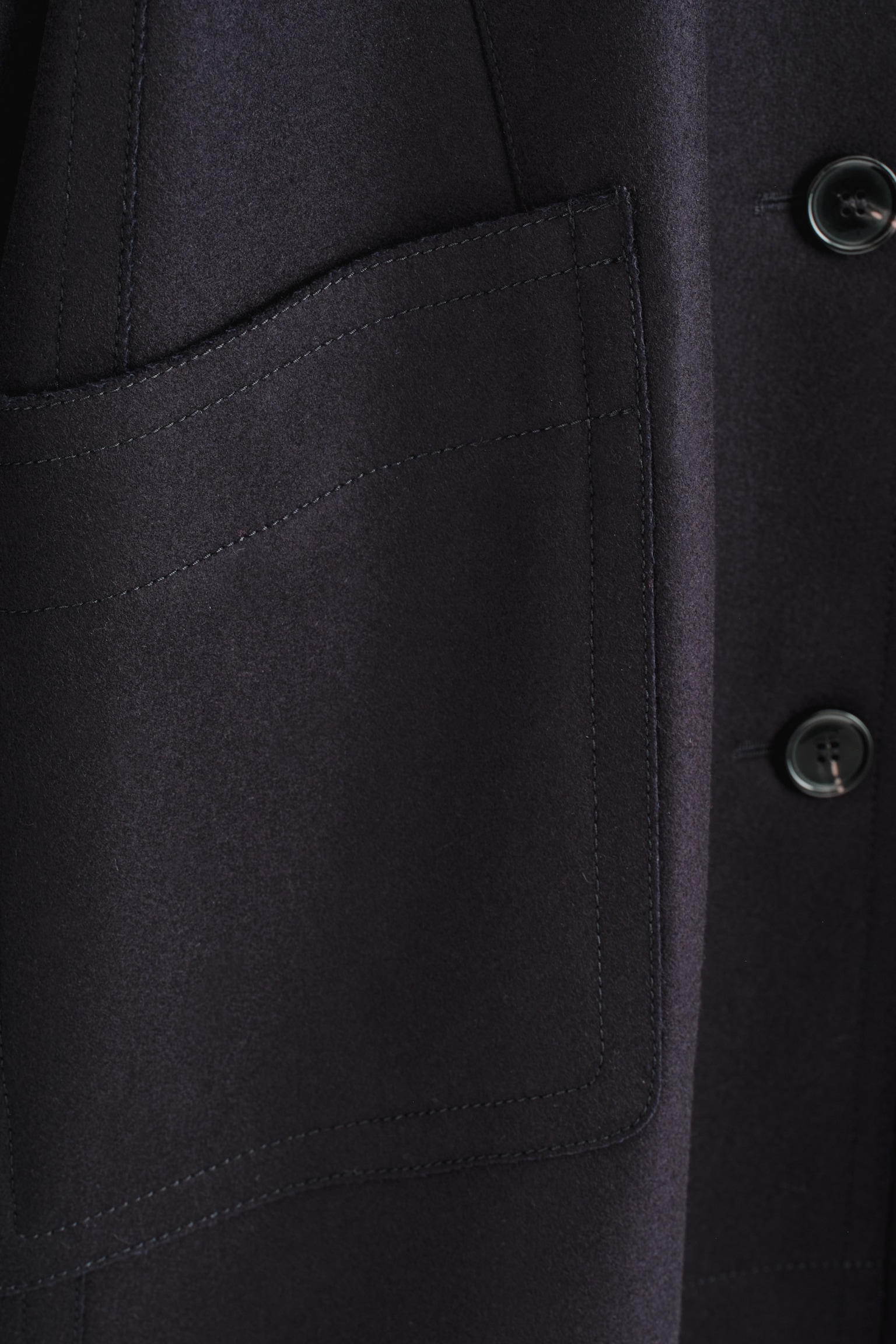 PARDESSUS LARGE EN LAINE - BLEU MARINE - 7