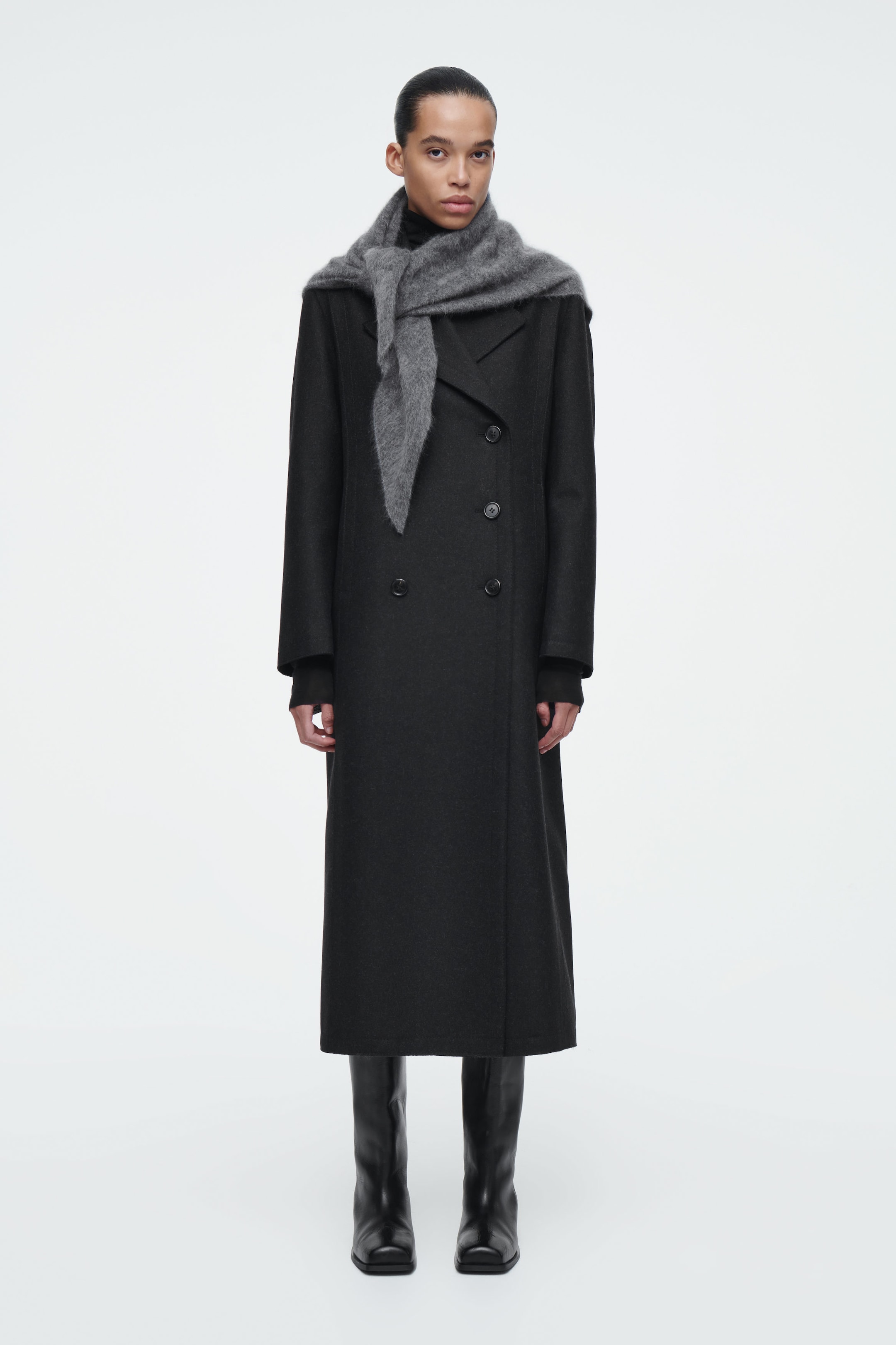 PURE BRUSHED-CASHMERE TRIANGLE SCARF