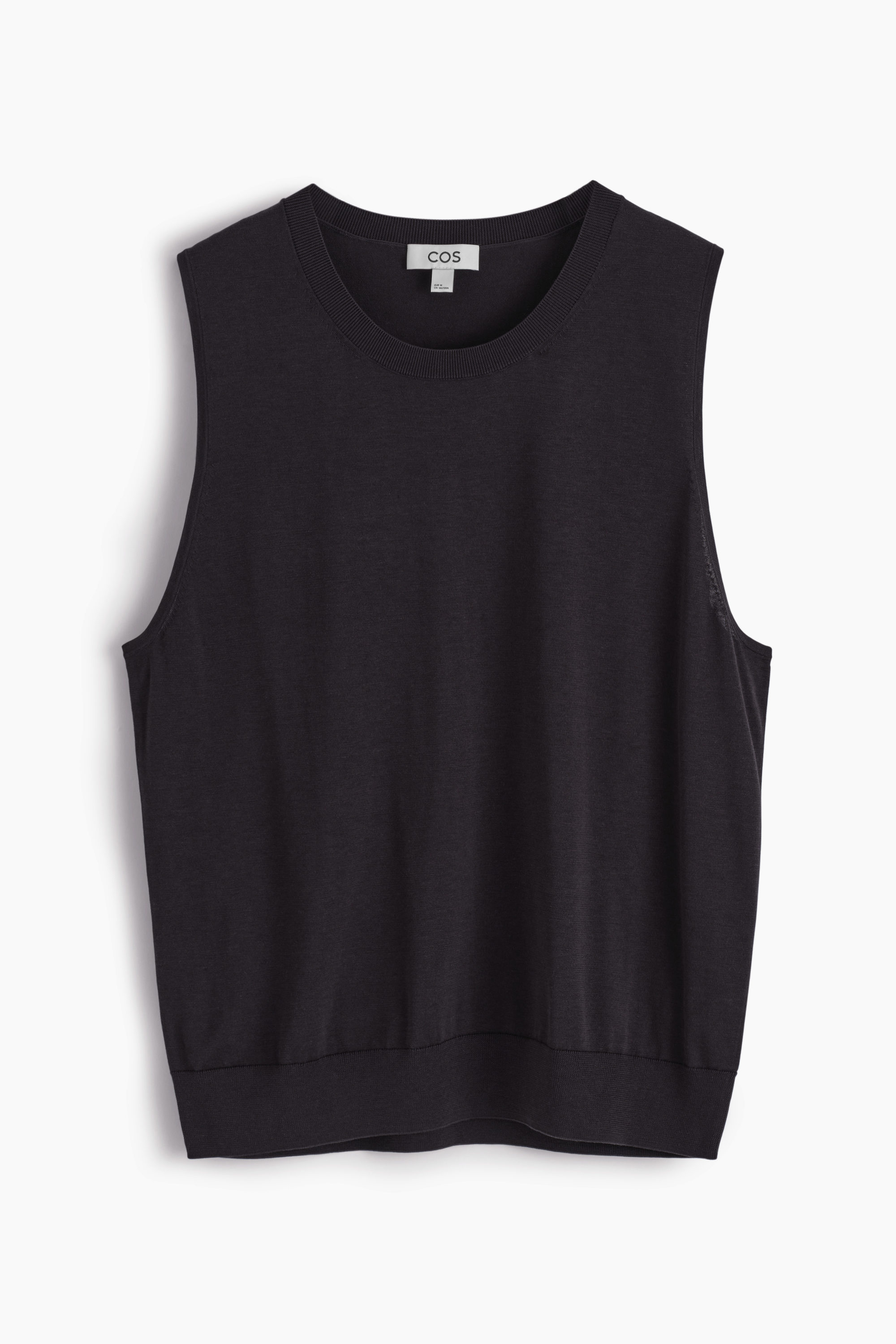 RELAXED KNITTED SILK VEST - NAVY | COS