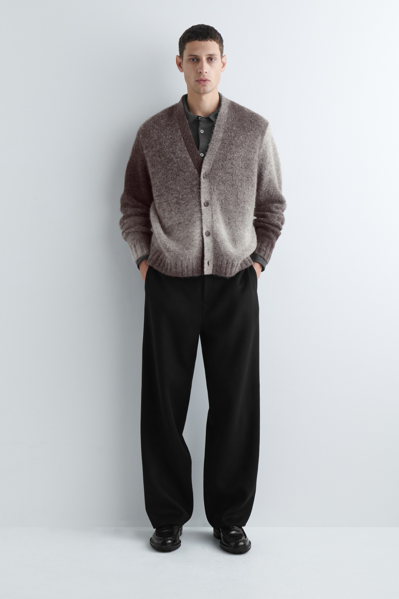 קרדיגן Degradé מתערובת אלפקה - אפור / דגרדה - 6