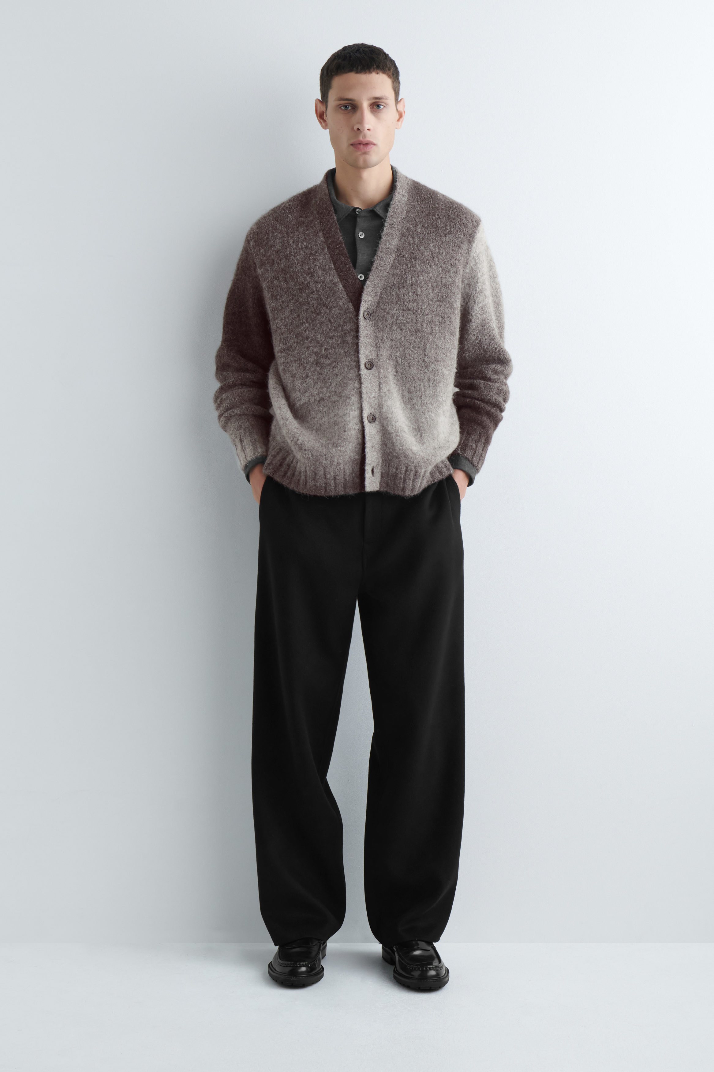 DEGRADE ALPACA-BLEND CARDIGAN - GRAY / DÉGRADÉ | COS US