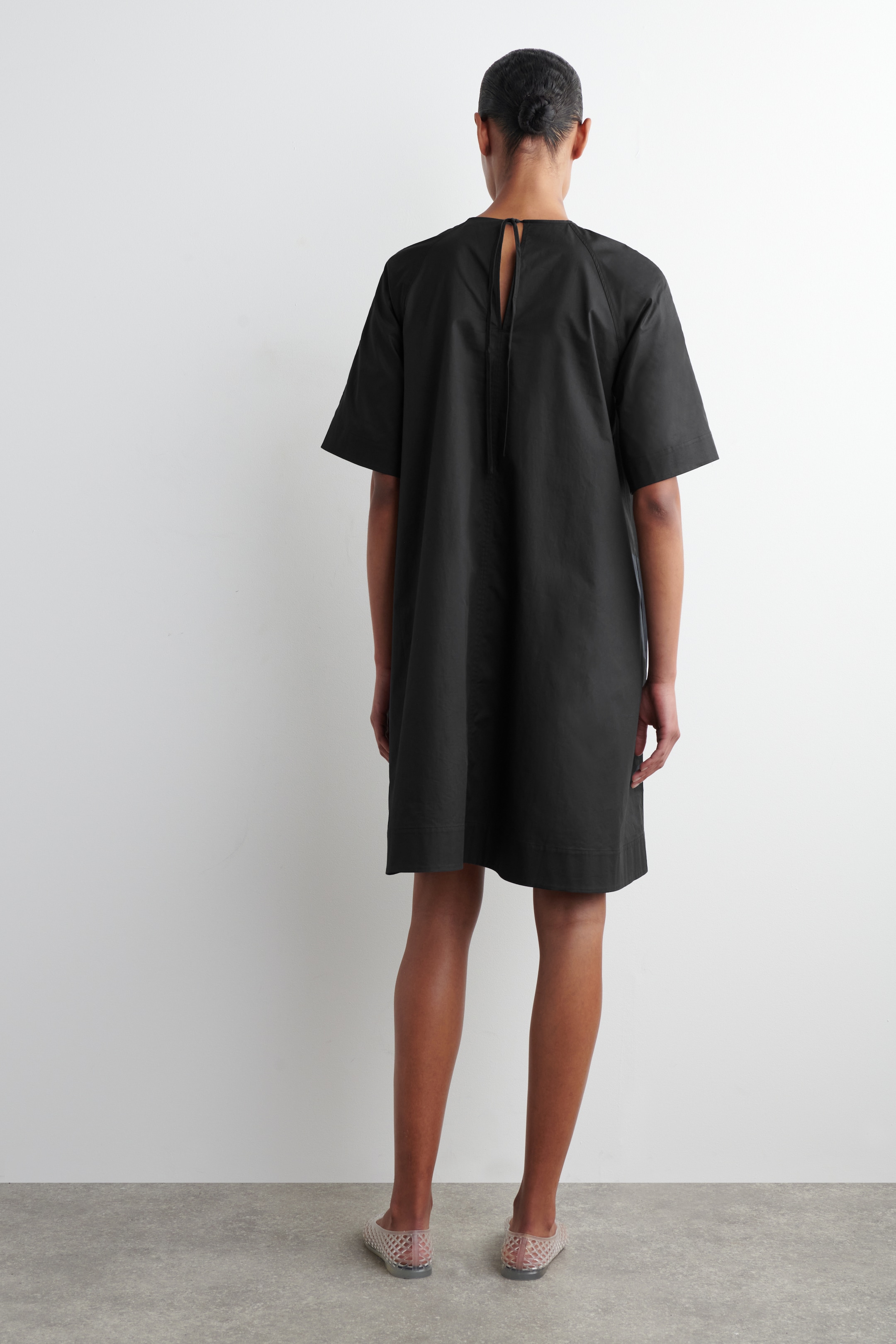 View larger image: TIE-BACK A-LINE MINI DRESS - BLACK - Ladies | H&M GB 3
