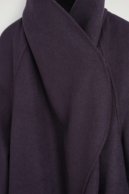 DOUBLE-FACED WOOL SHAWL-COLLAR COAT — EGGPLANT 7