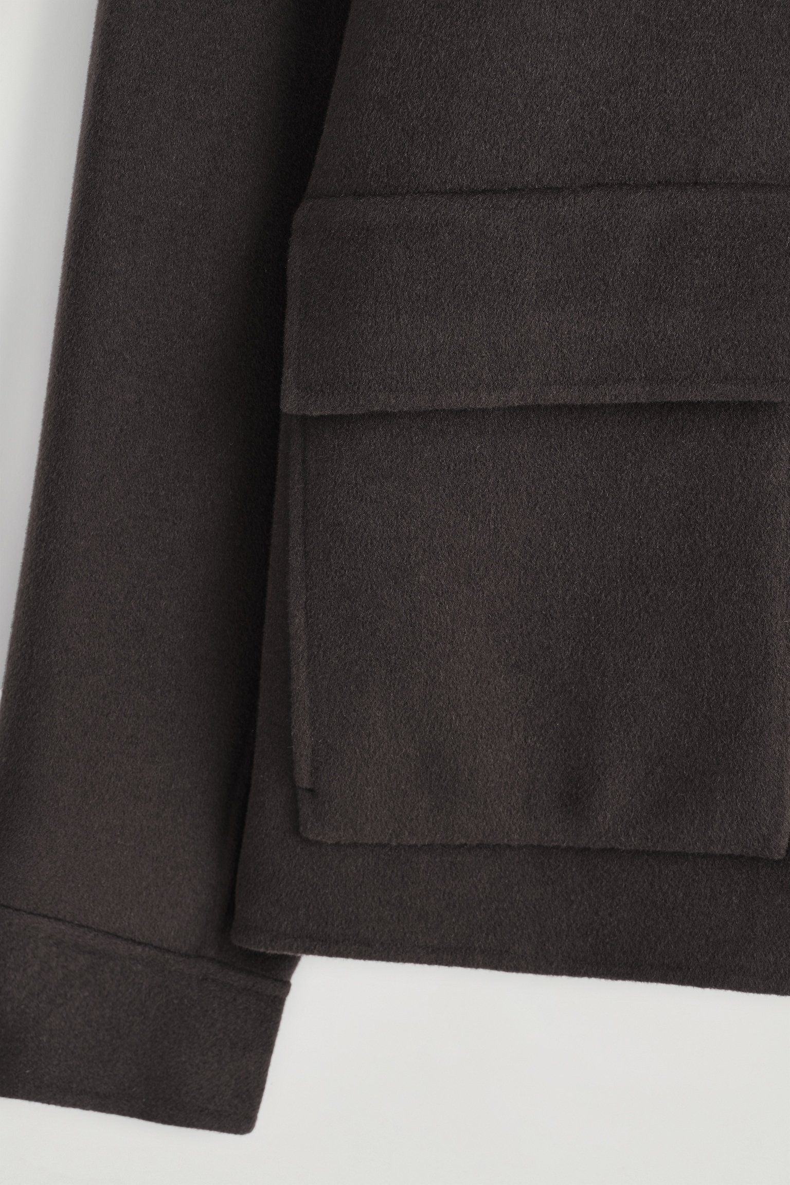 CHAQUETA DE LANA DE DOBLE FAZ CON CUELLO ALTO - MARRÓN OSCURO/CAMEL - 9