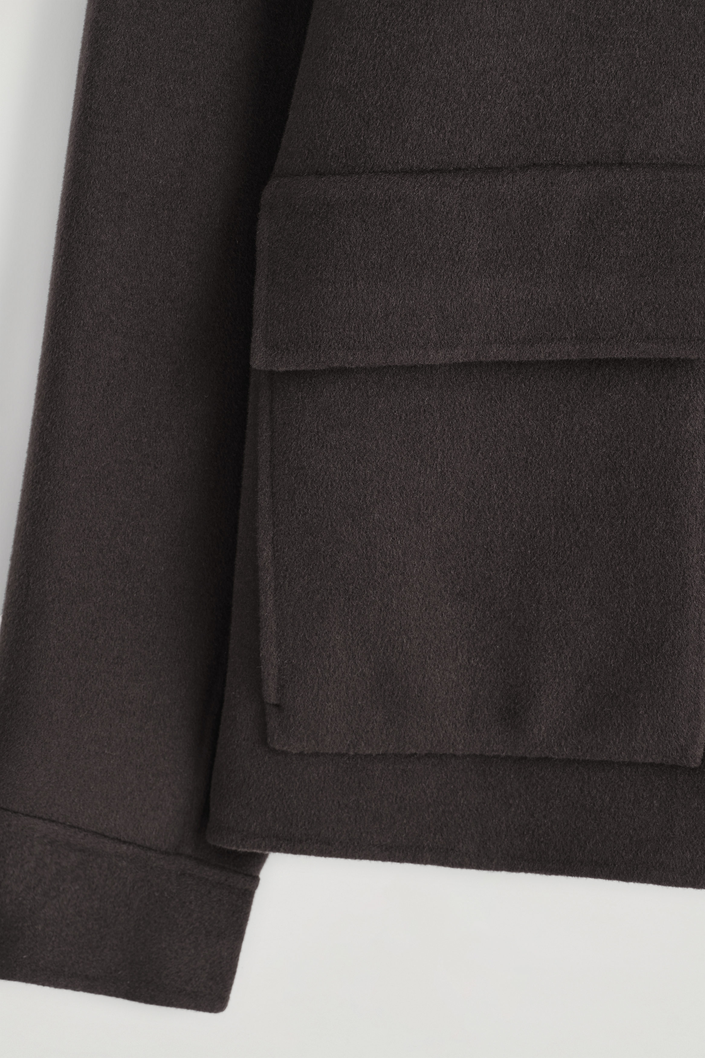 DOUBLE-FACED WOOL MOCK NECK JACKET - DARK BROWN | COS US