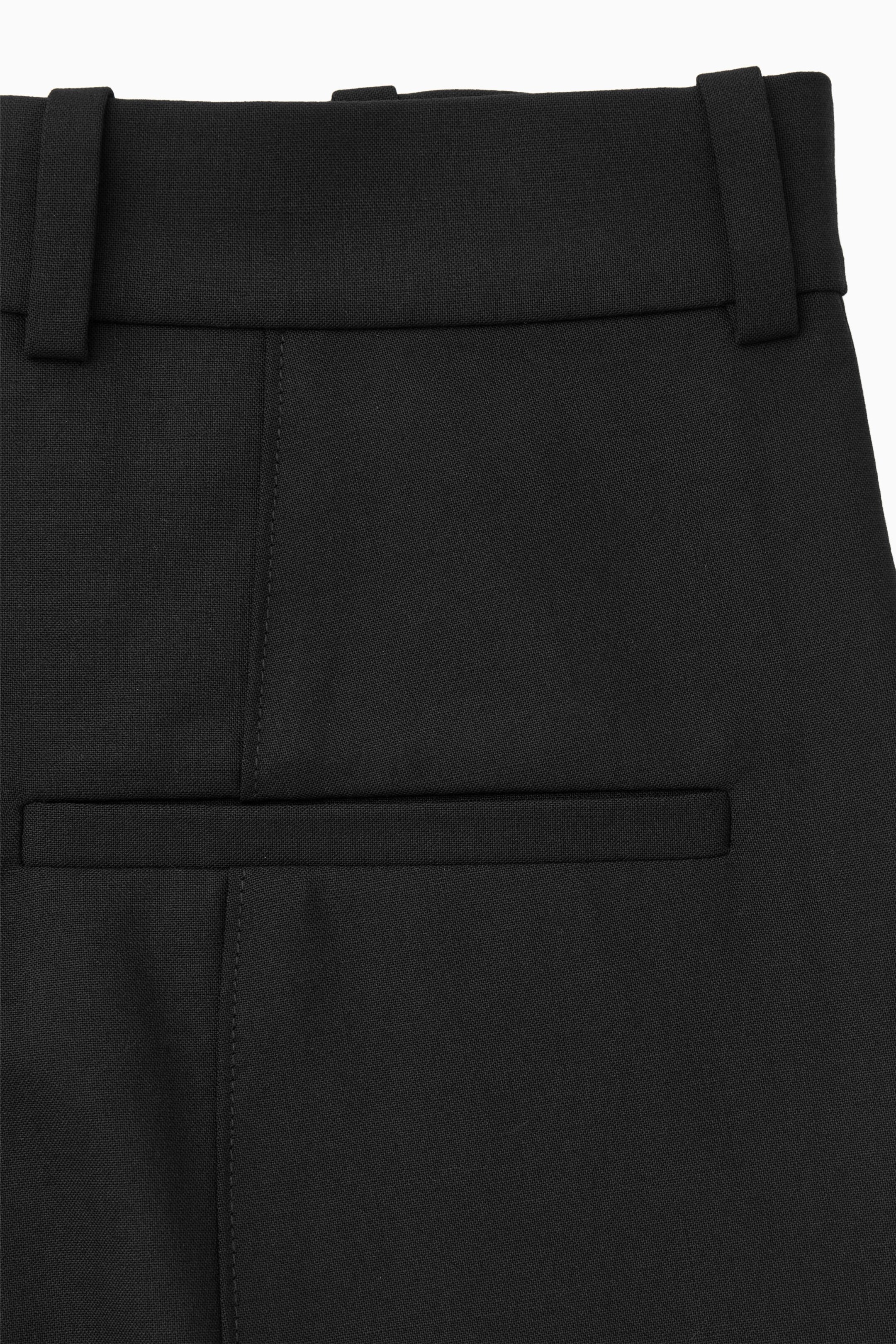 PINTUCKED SLIM-LEG WOOL TROUSERS