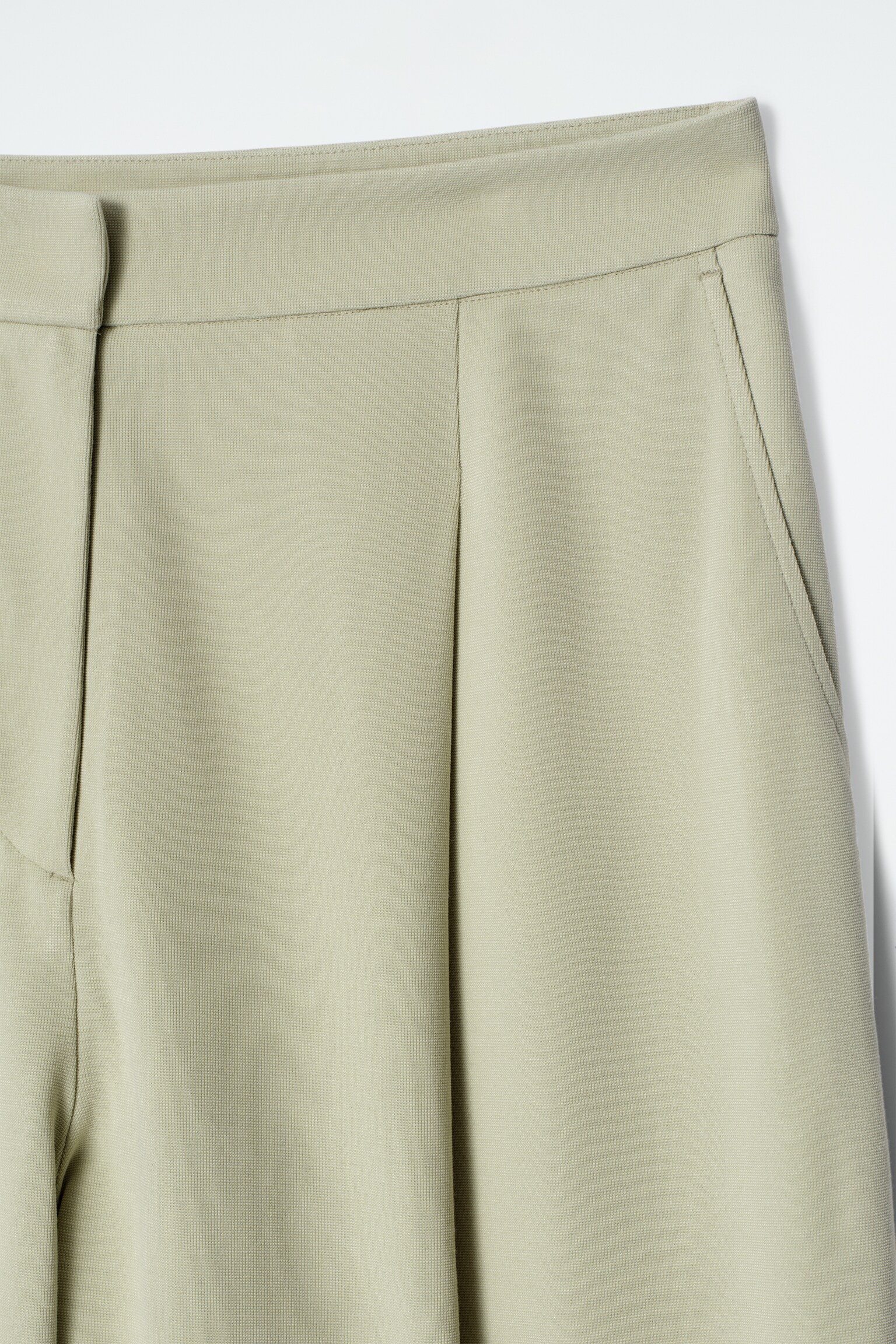 PANTALÓN CROPPED DE PERNERA ANCHA - VERDE CLARO/AZUL MARINO - 5