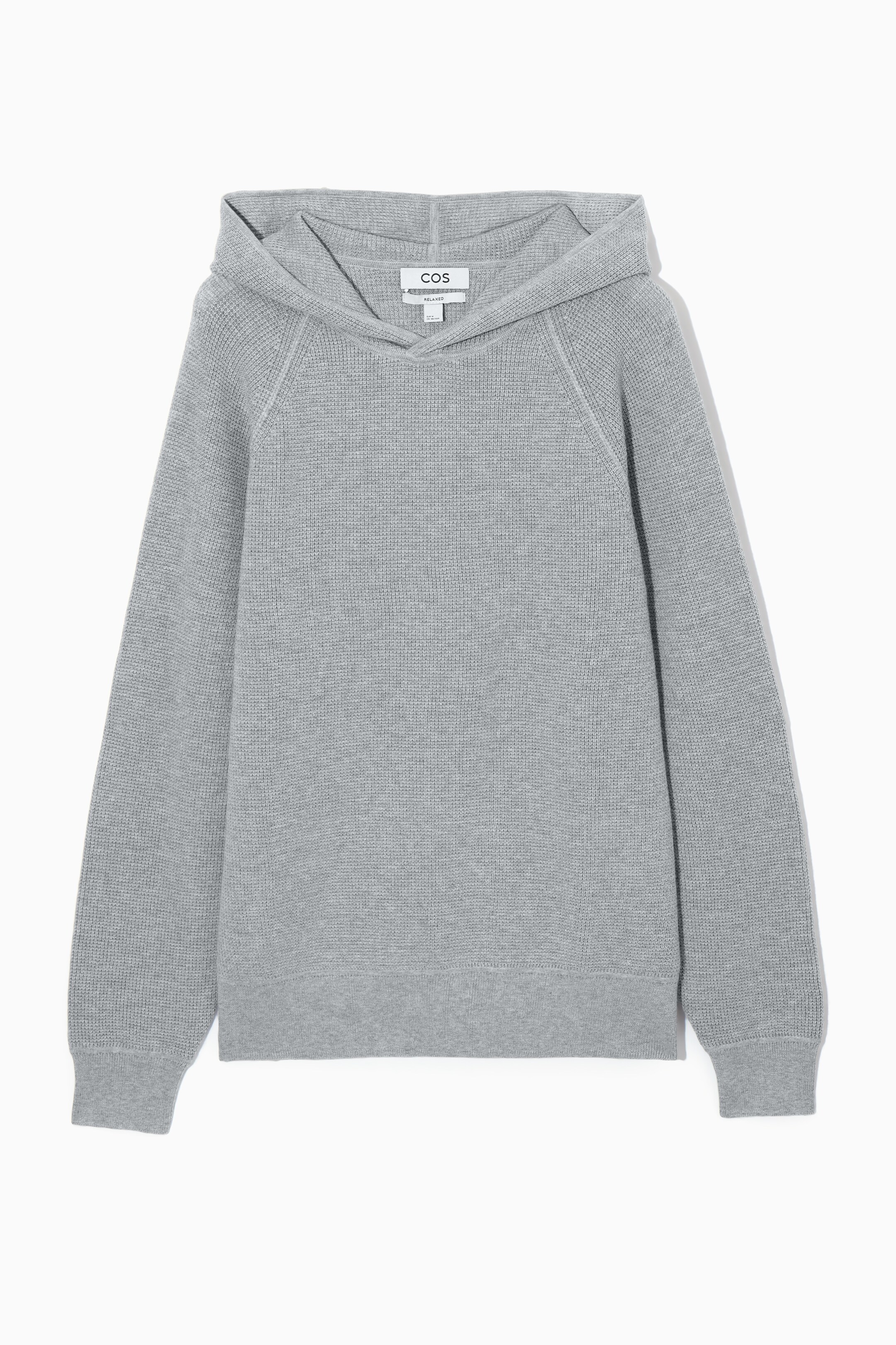 Vis større bilde: WAFFLE-KNIT CASHMERE-BLEND HOODIE - GREY - HERRE | H&M NO 1