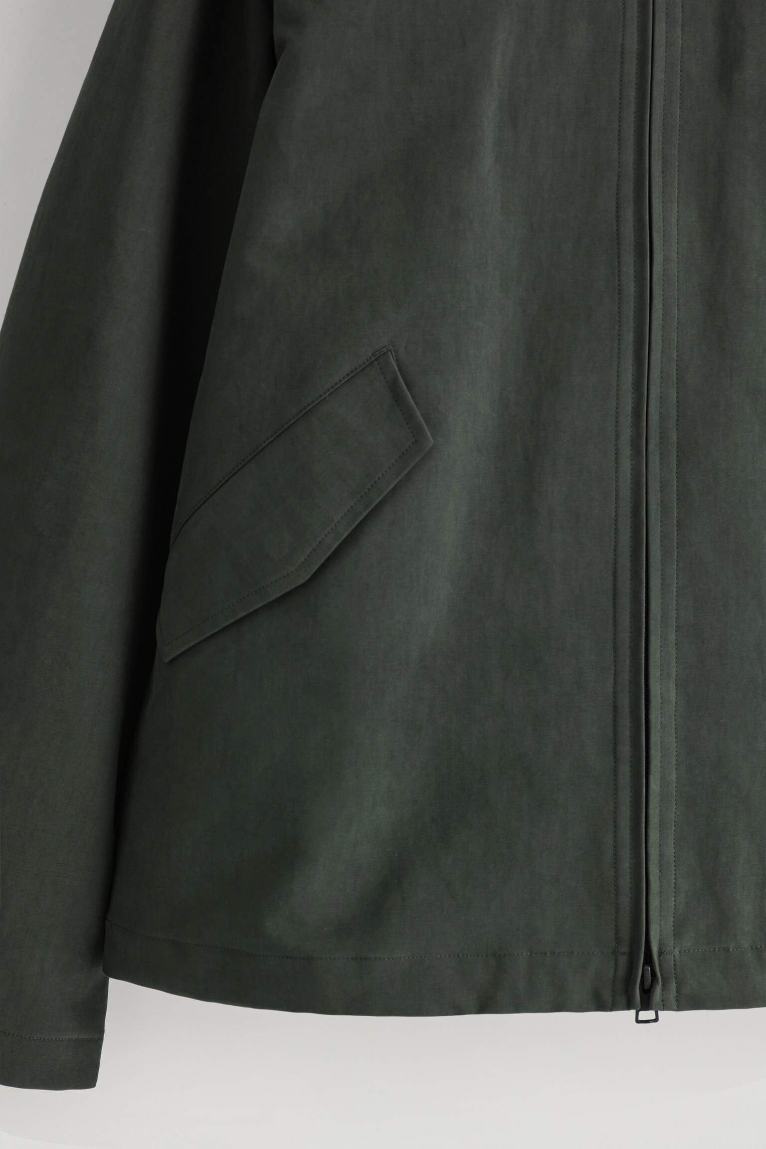 VESTE À CAPUCHE TECHNIQUE EN COTON - VERT FONCÉ/BRUN - 4