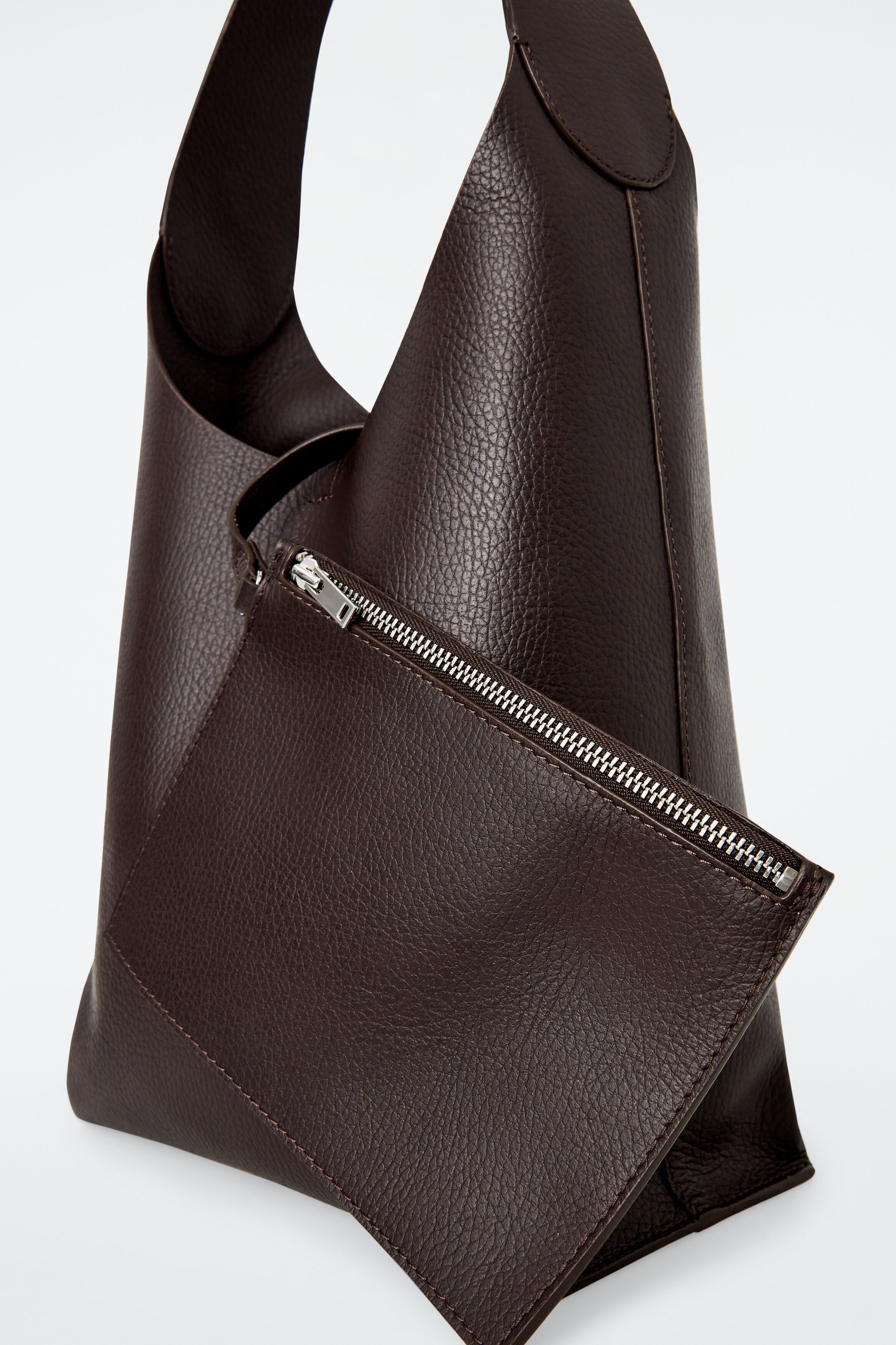 ショルダーバッグ cos MINI LEATHER TOTE LEATHER MINI SHOULDER BAG レザー製ミニショルダーバッグ ブラック