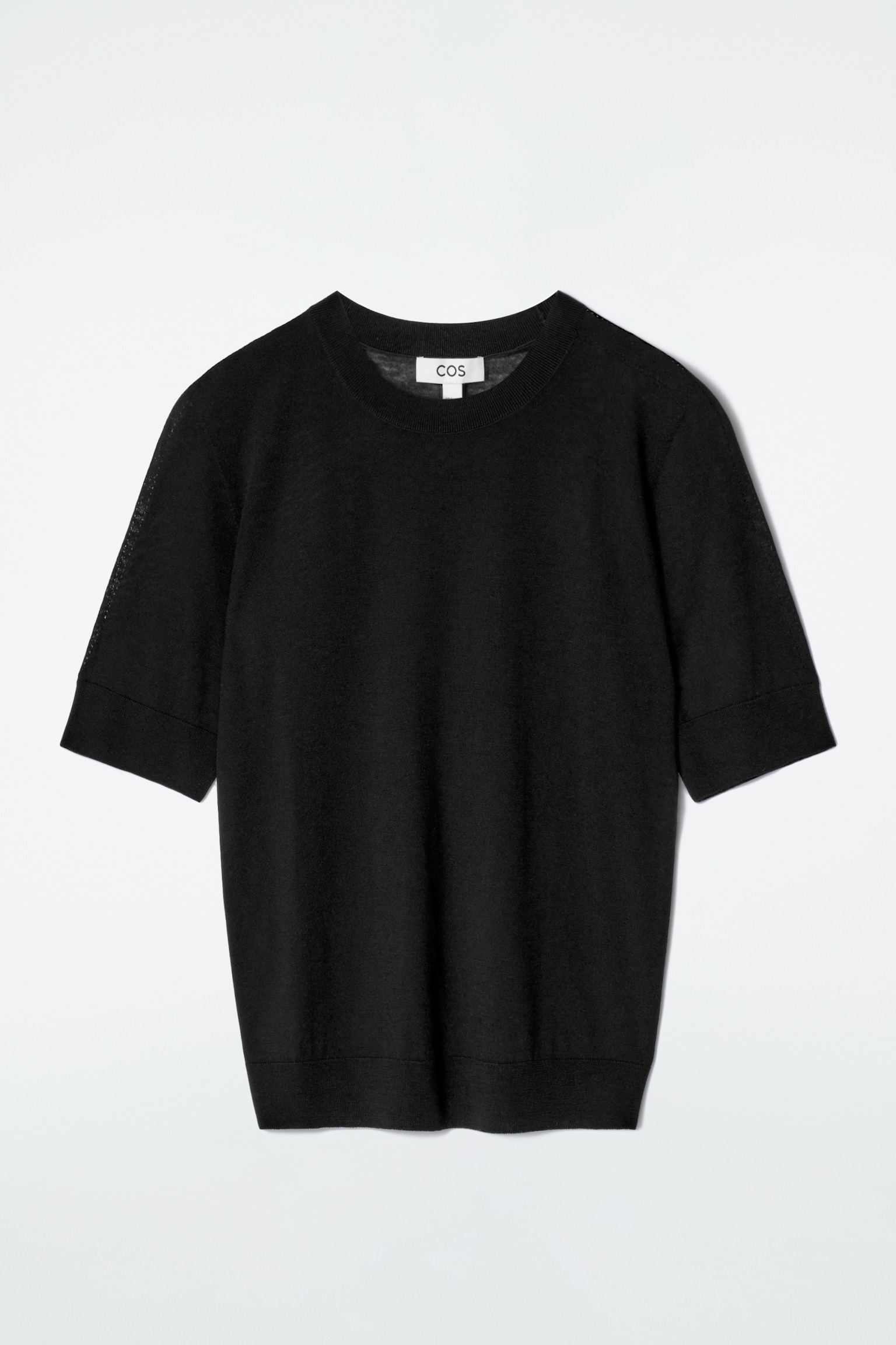 SLIM MERINO WOOL SEAMLESS T-SHIRT - BLACK/BLUE - 2