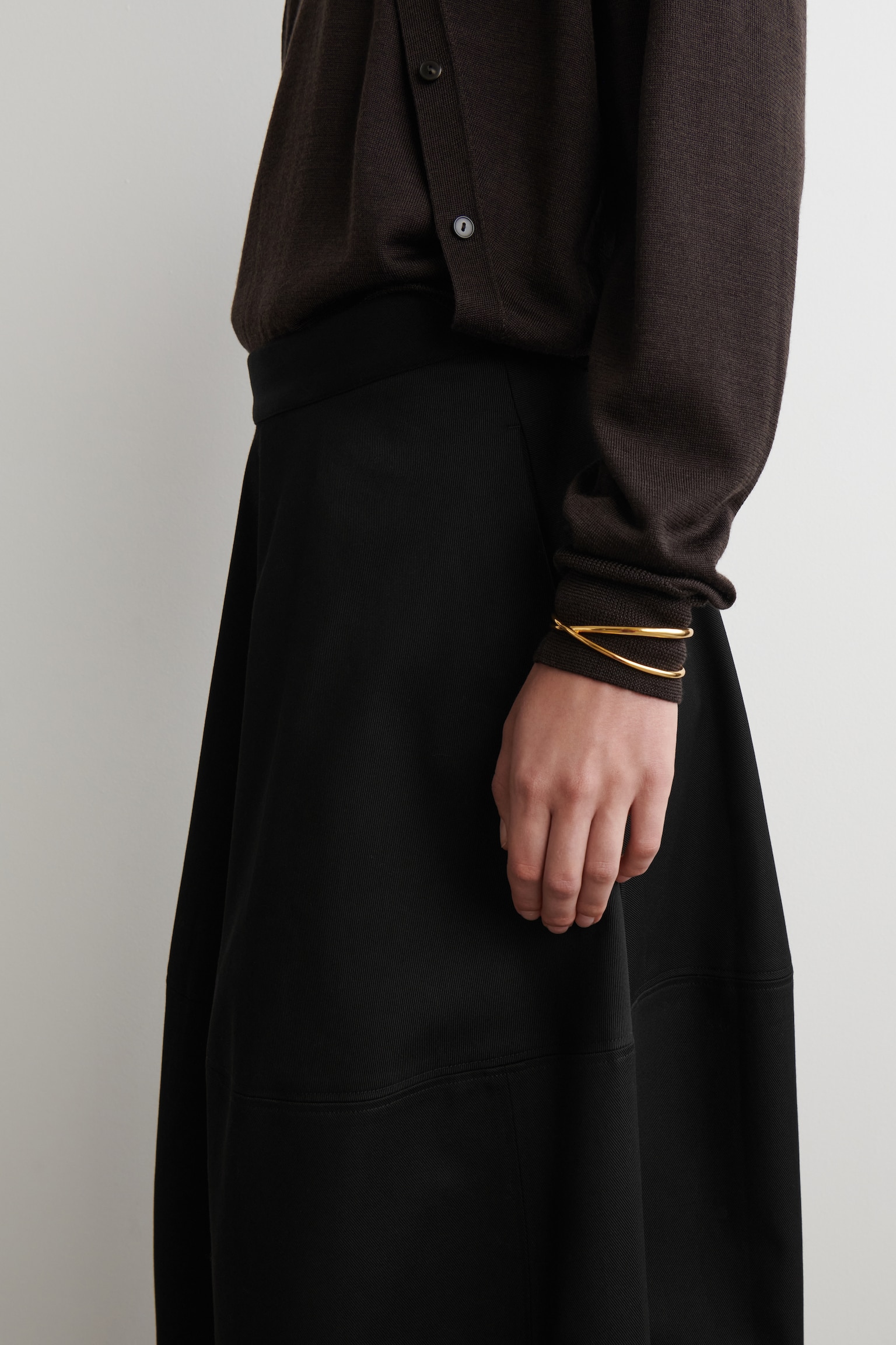 JUPE MIDI VOLUMINEUSE EN COTON - NOIR - 6