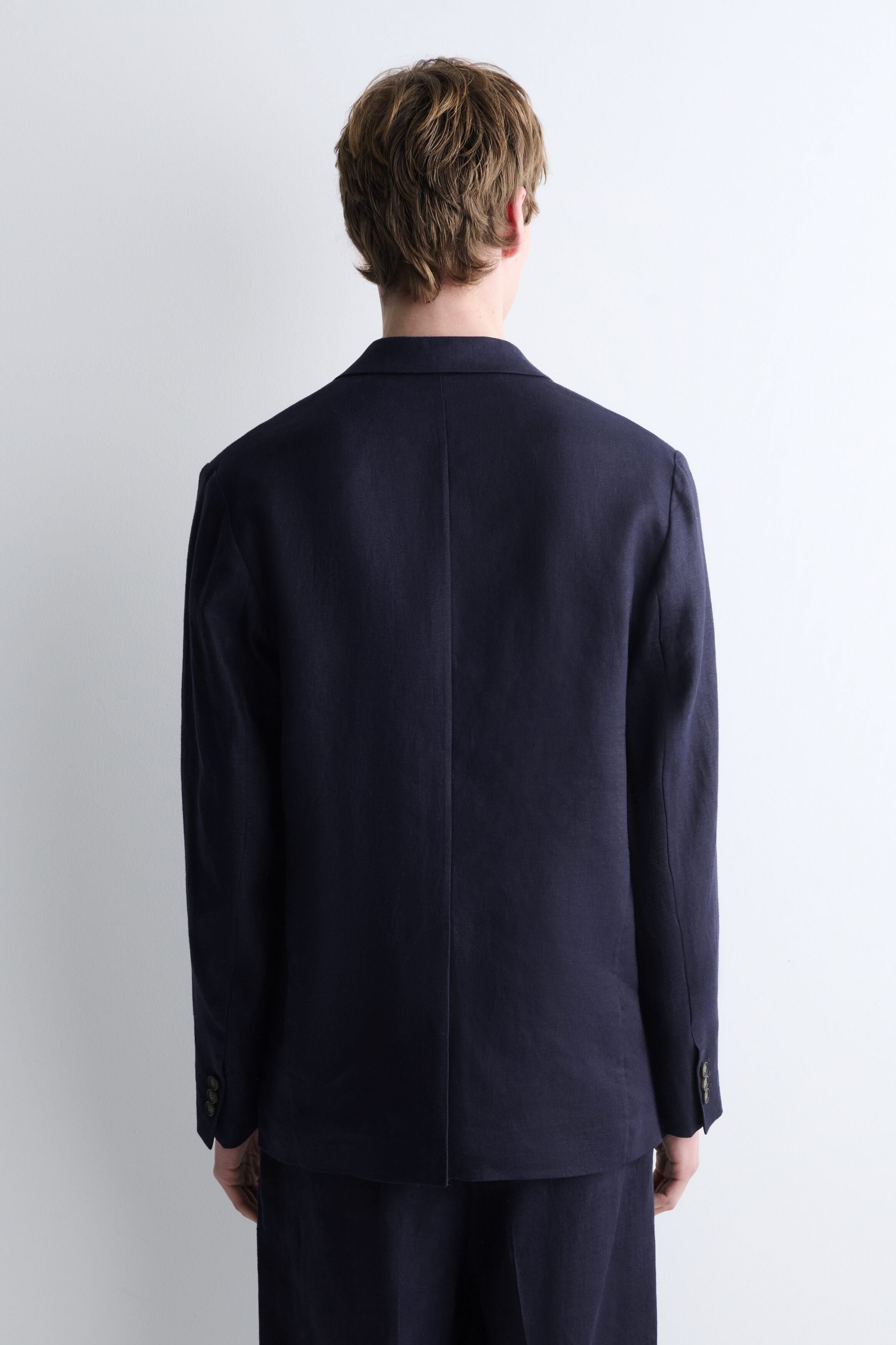 SINGLE-BREASTED LINEN BLAZER - thumbnail 4
