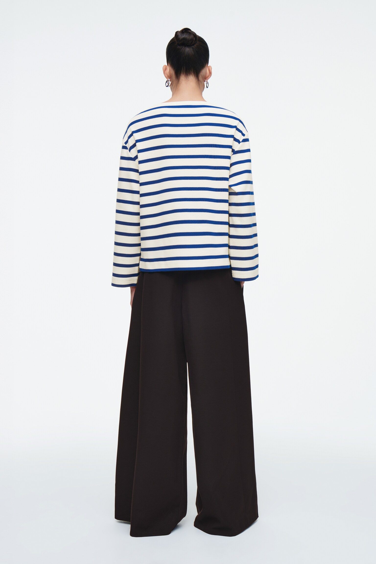 HAUT RAYÉ ENCOLURE BATEAU - BLANC / RAYURES/BLEU MARINE / RAYURES - 3