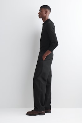 COTTON REGULAR-FIT STRAIGHT-LEG CHINOS — BLACK 3