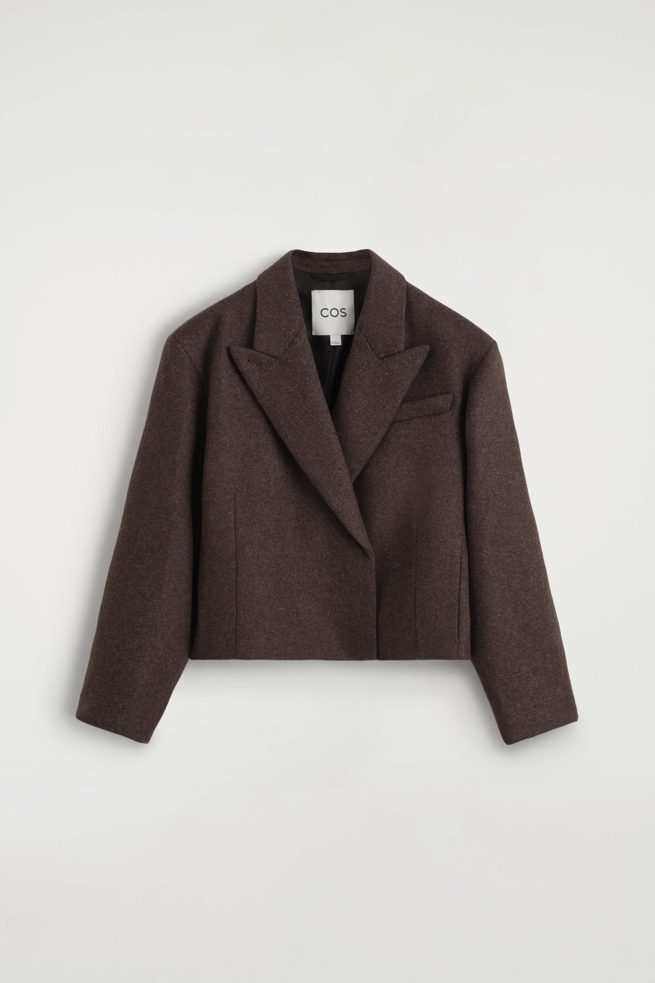 OVERSIZED CROPPED BOILED WOOL-BLEND BLAZER