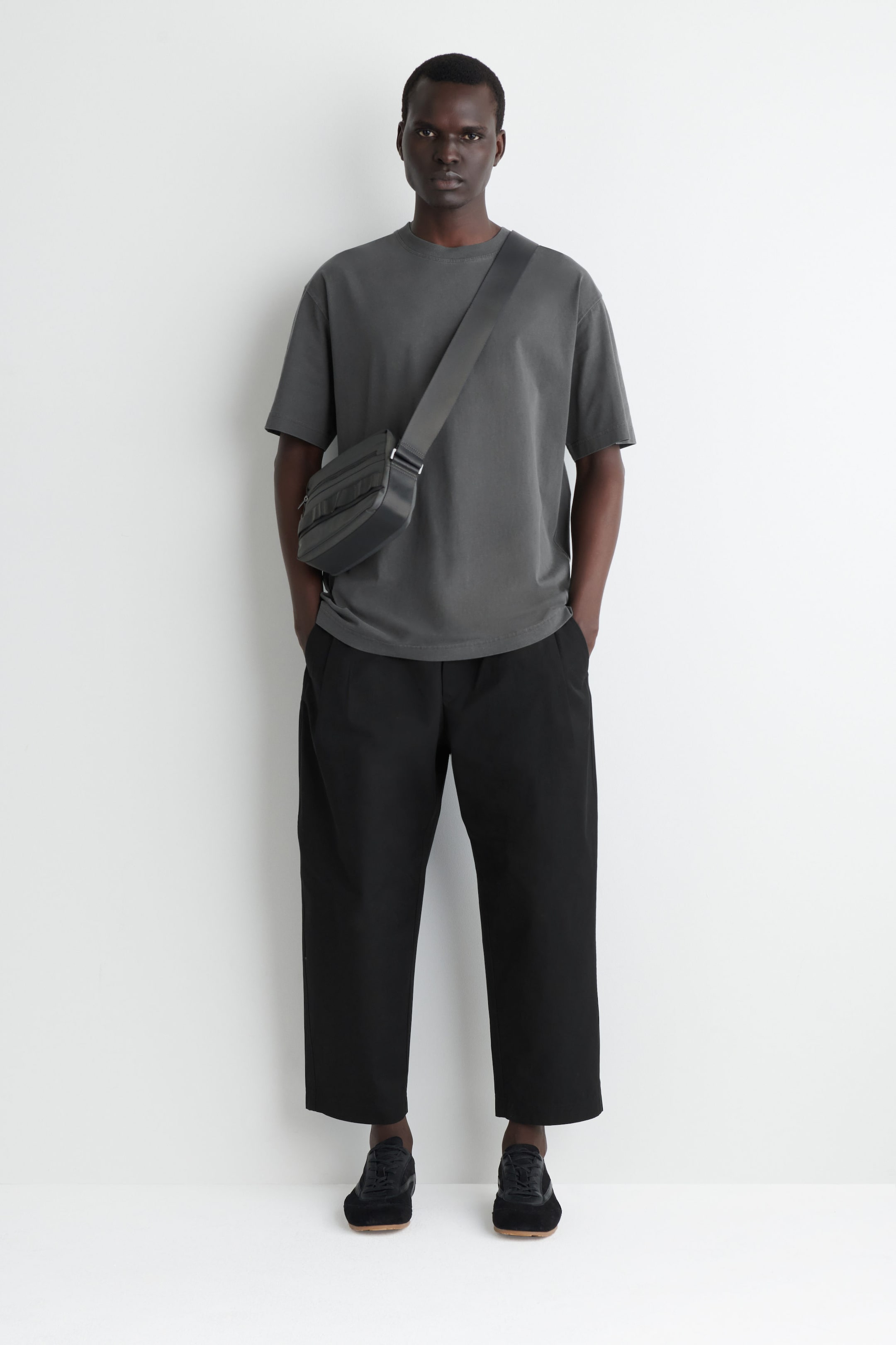 BARREL-LEG COTTON JOGGERS