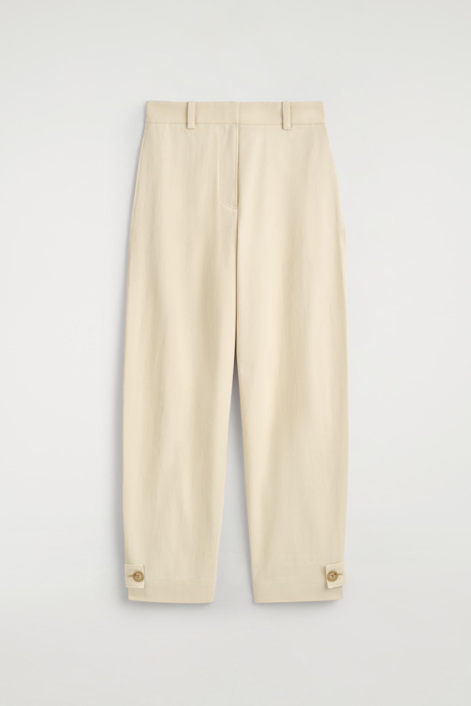 BARREL-LEG COTTON UTILITY TROUSERS - LIGHT BEIGE - 2