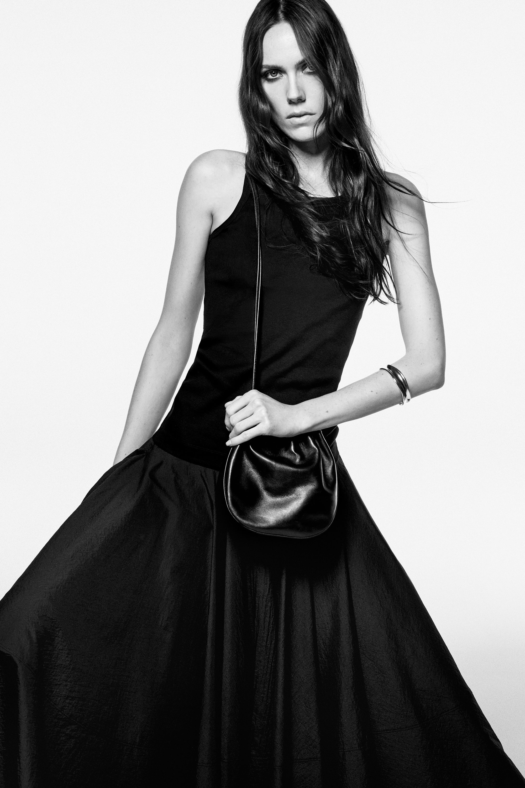 CIRCLE-CUT MIDI SKIRT - BLACK | COS