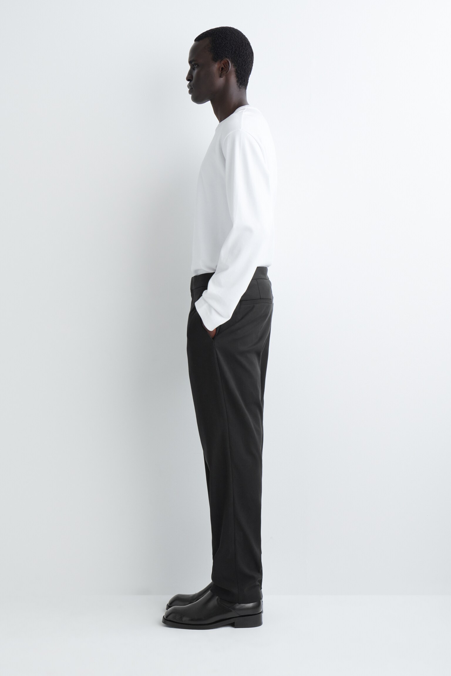 BAUMWOLLHOSE MIT SCHMALEM BEIN - SCHWARZ - 3