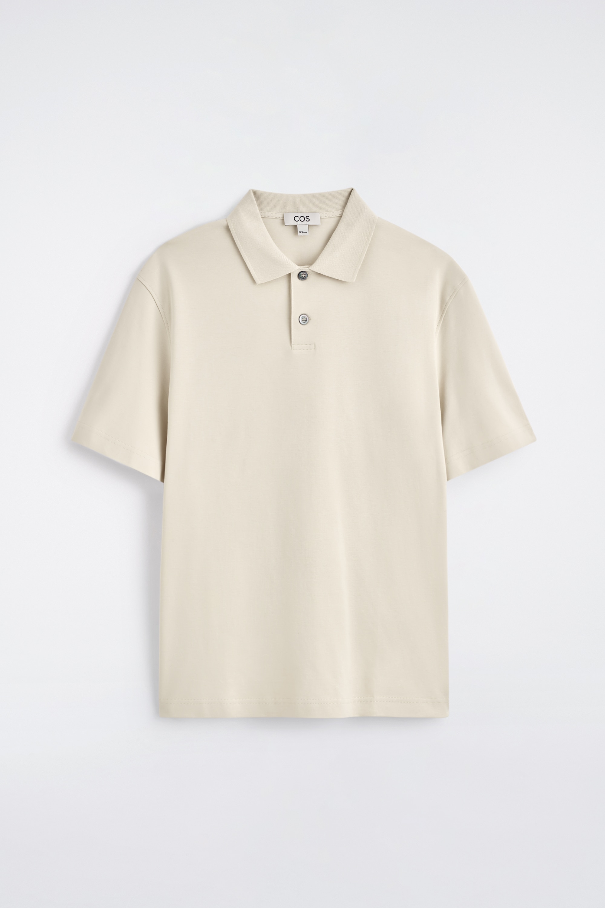 POLOSHIRT AUS INTERLOCK-BAUMWOLLE - HELLES BEIGE/DUNKELGRÜN