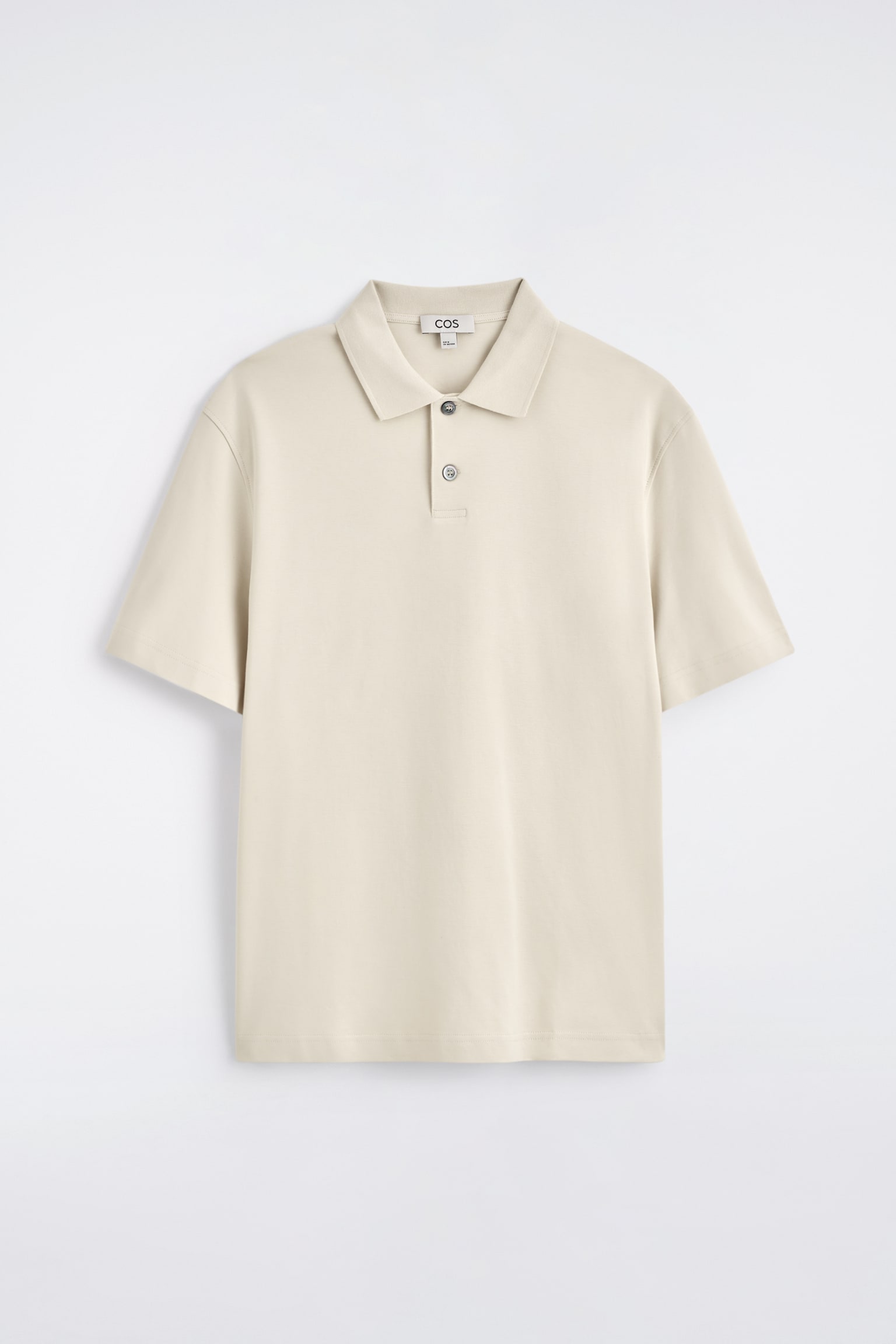 POLOSHIRT AUS INTERLOCK-BAUMWOLLE - HELLES BEIGE/DUNKELGRÜN - 1