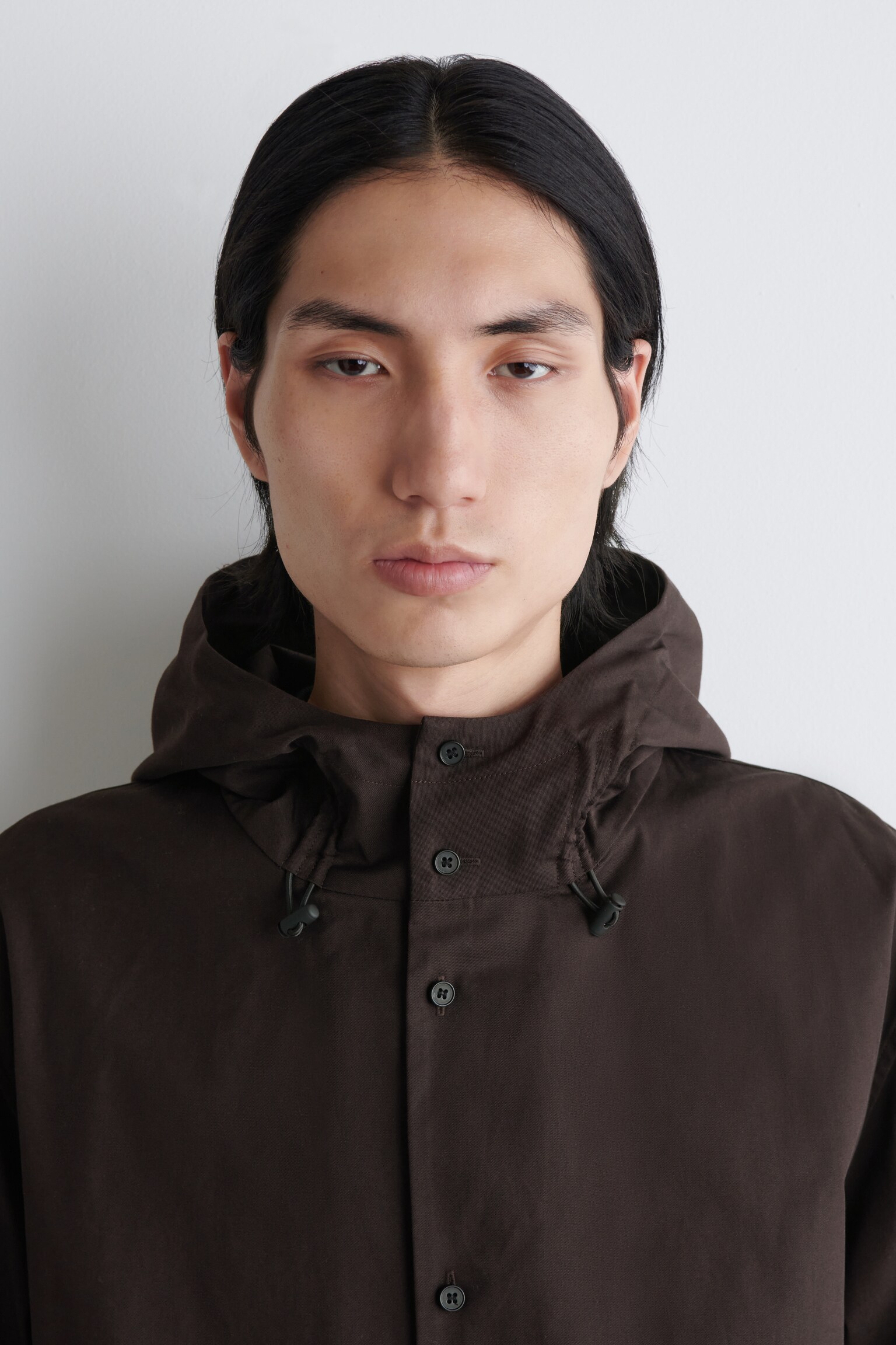 CHEMISE À CAPUCHE EN COTON - BRUN FONCÉ - 6