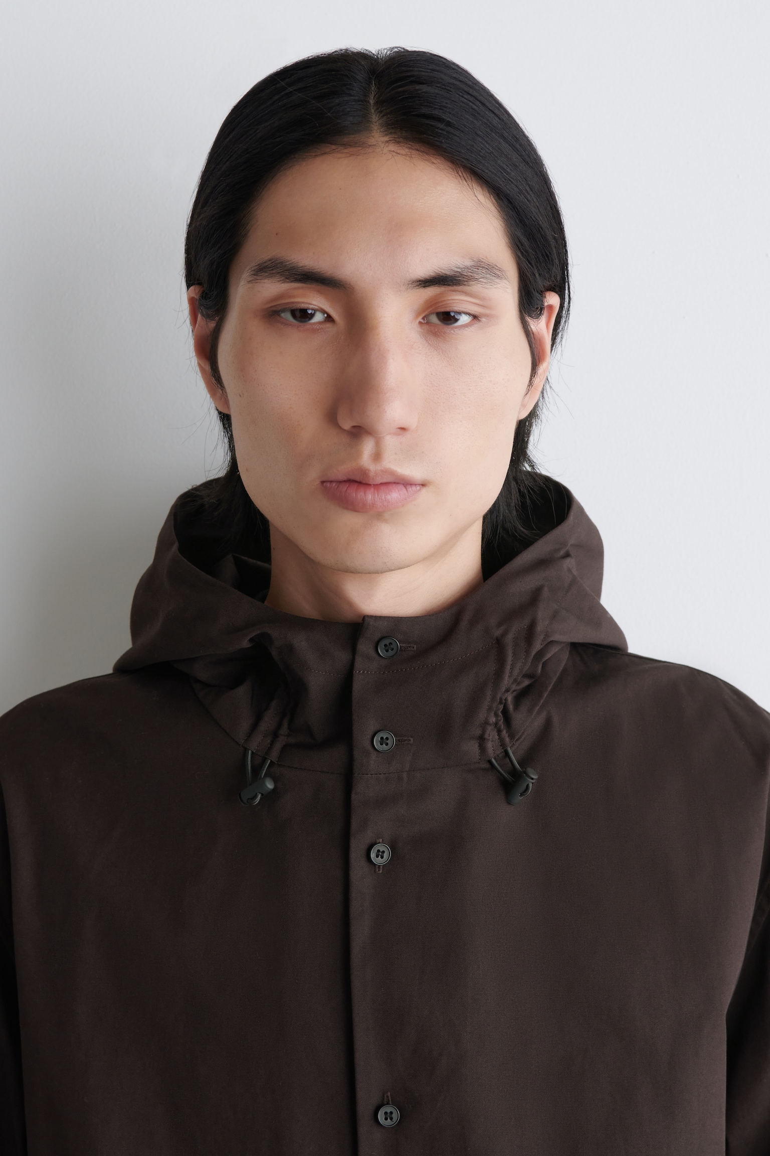 CHEMISE À CAPUCHE EN COTON - BRUN FONCÉ - 3