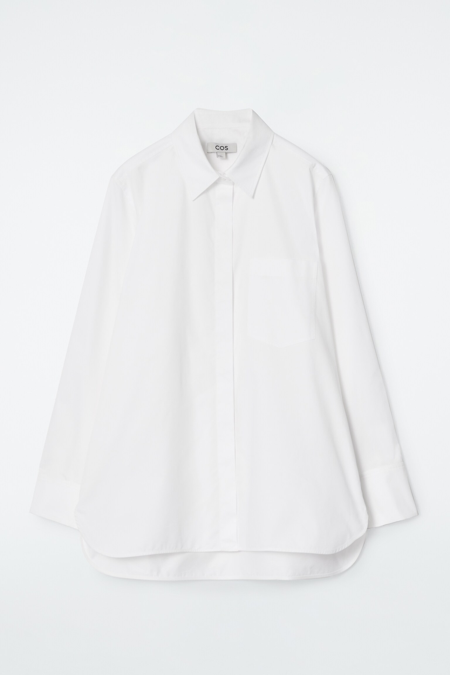 RELAXED OPEN-SLEEVE SHIRT - WHITE - 1