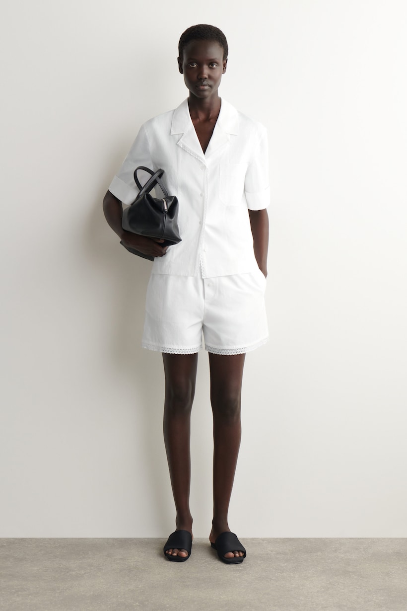 white shorts to wear under dresses Sunshine On Me Pleated | Trendy Women's Shorts Featuring a mid Brilliant White Women's High Waisted