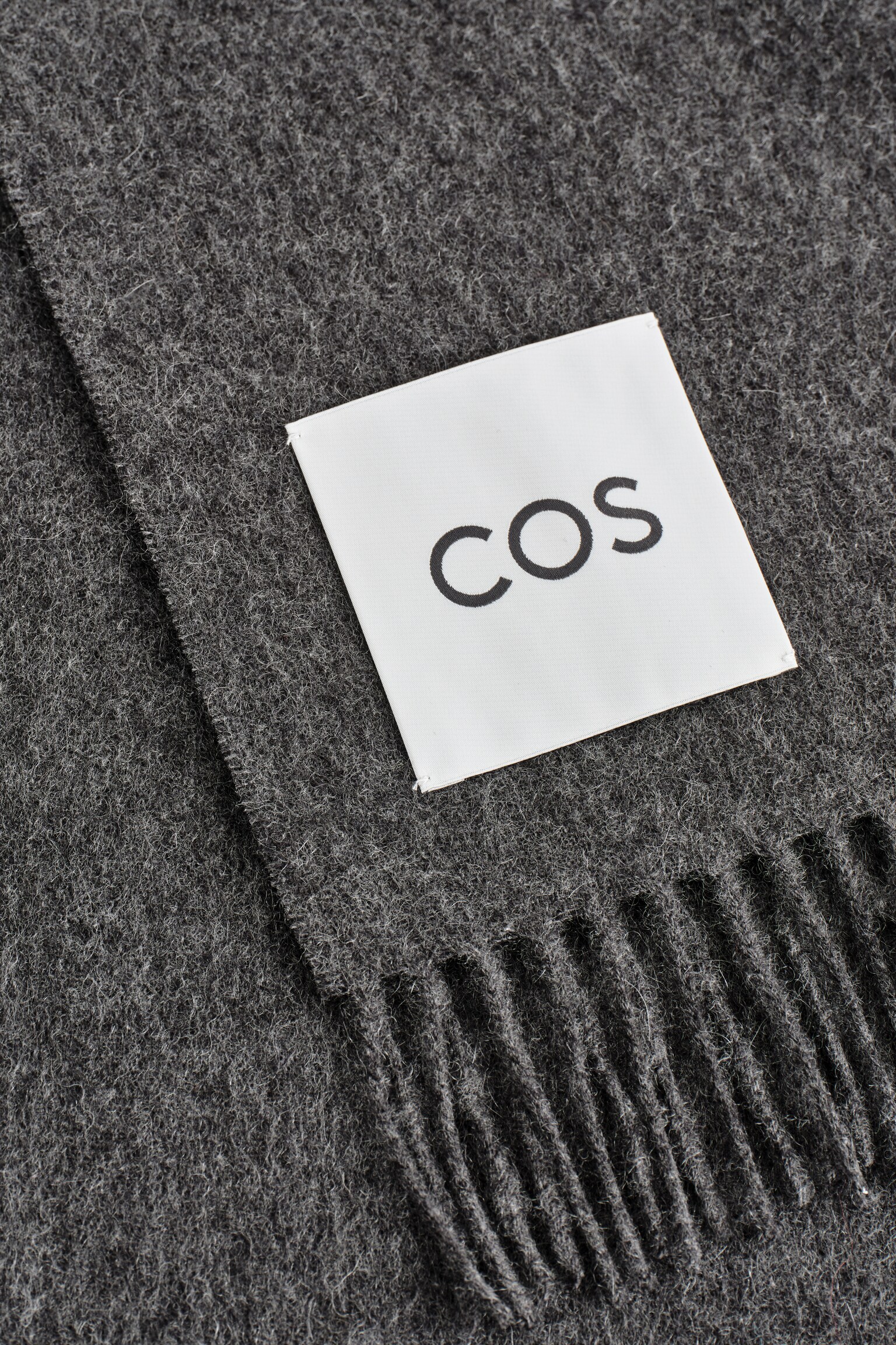 CASHMERE SCARF - CHARCOAL/BEIGE - 3